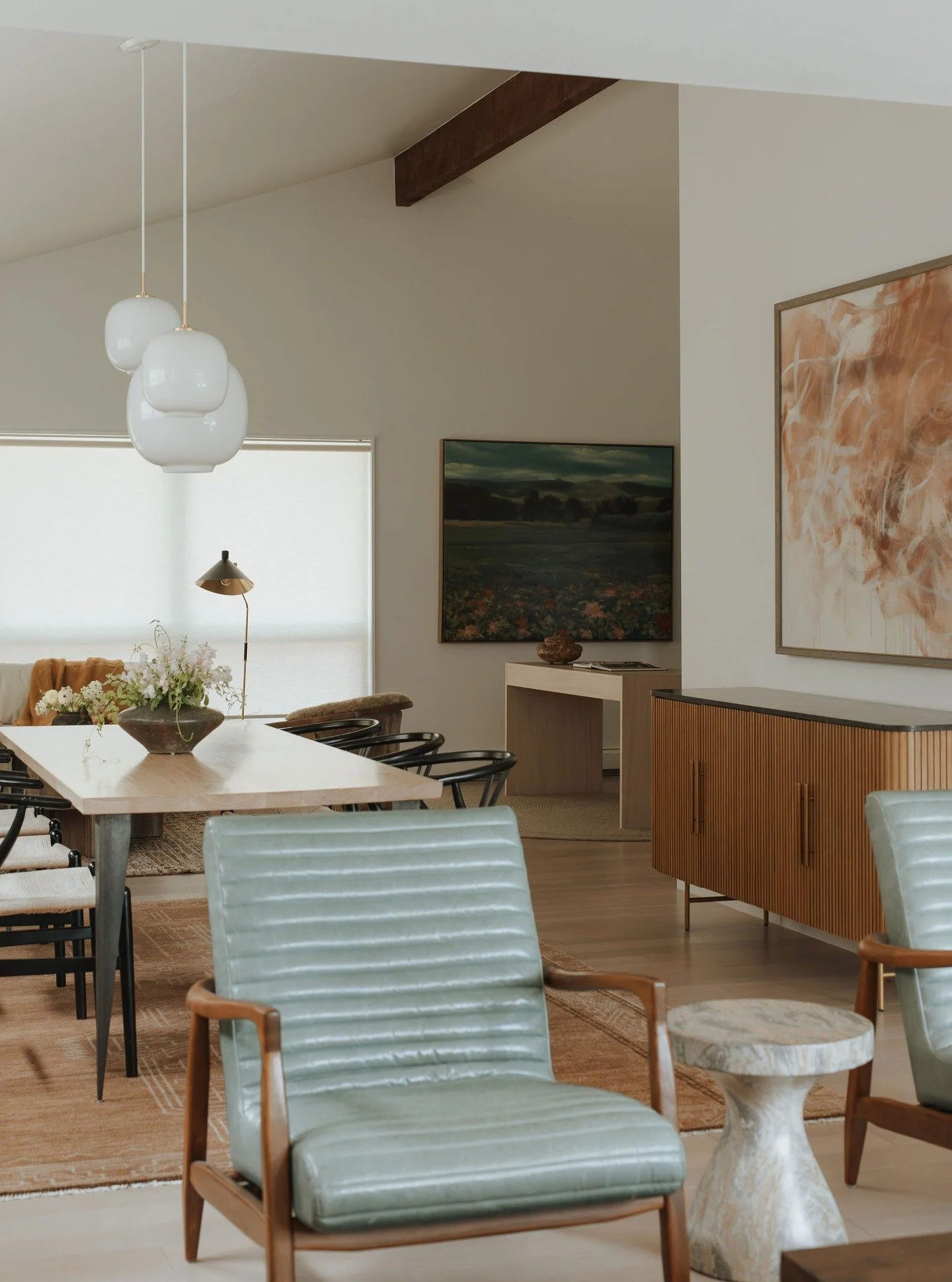 This project was such a joy to work on. My client&rsquo;s background working in galleries and their innate good taste made it easy to get on the same page about investing in original art, which brought so much character to the space. I also loved the