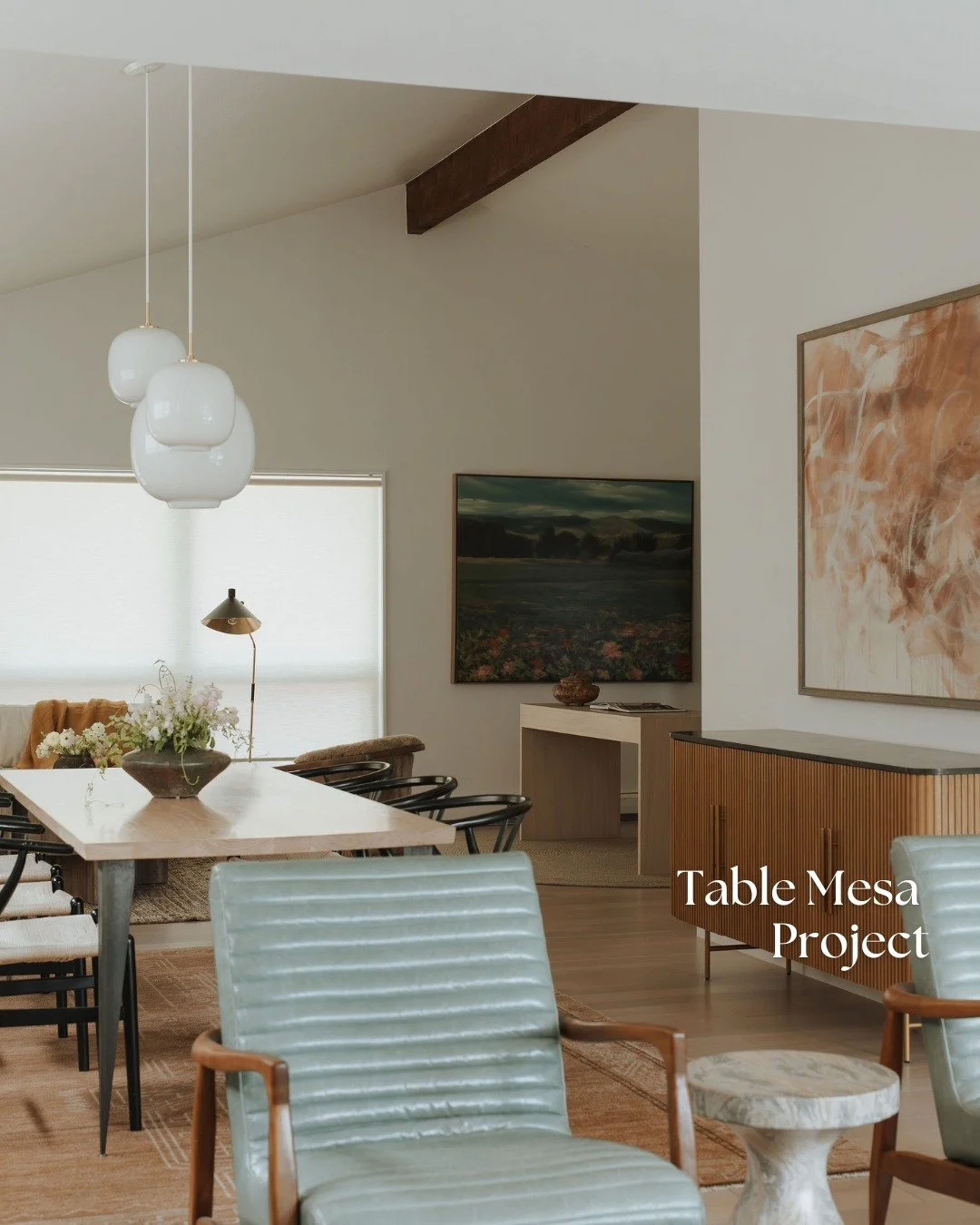 Another one of my favorite projects where the client turned into a friend. We had so much fun blending certain pieces of furniture from her previous home into the design of her new home, especially those blue leather chairs. 

We also prioritized art