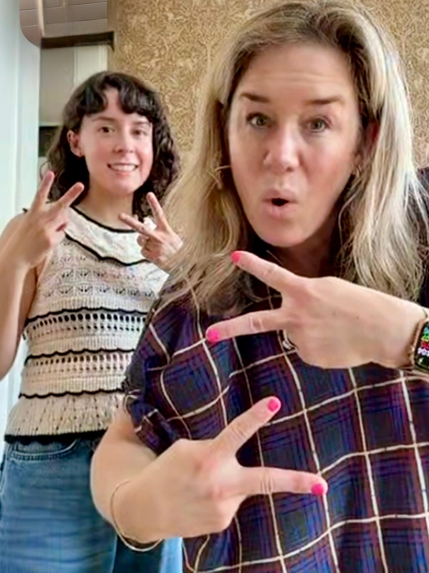 Our client snapped this photo of me and Jos during a video call this week while we were showing them parts of their project being installed. Please note both my professionalism and Jos&rsquo; acceptance of needing to match my energy 🤣🤣🤣 (client la