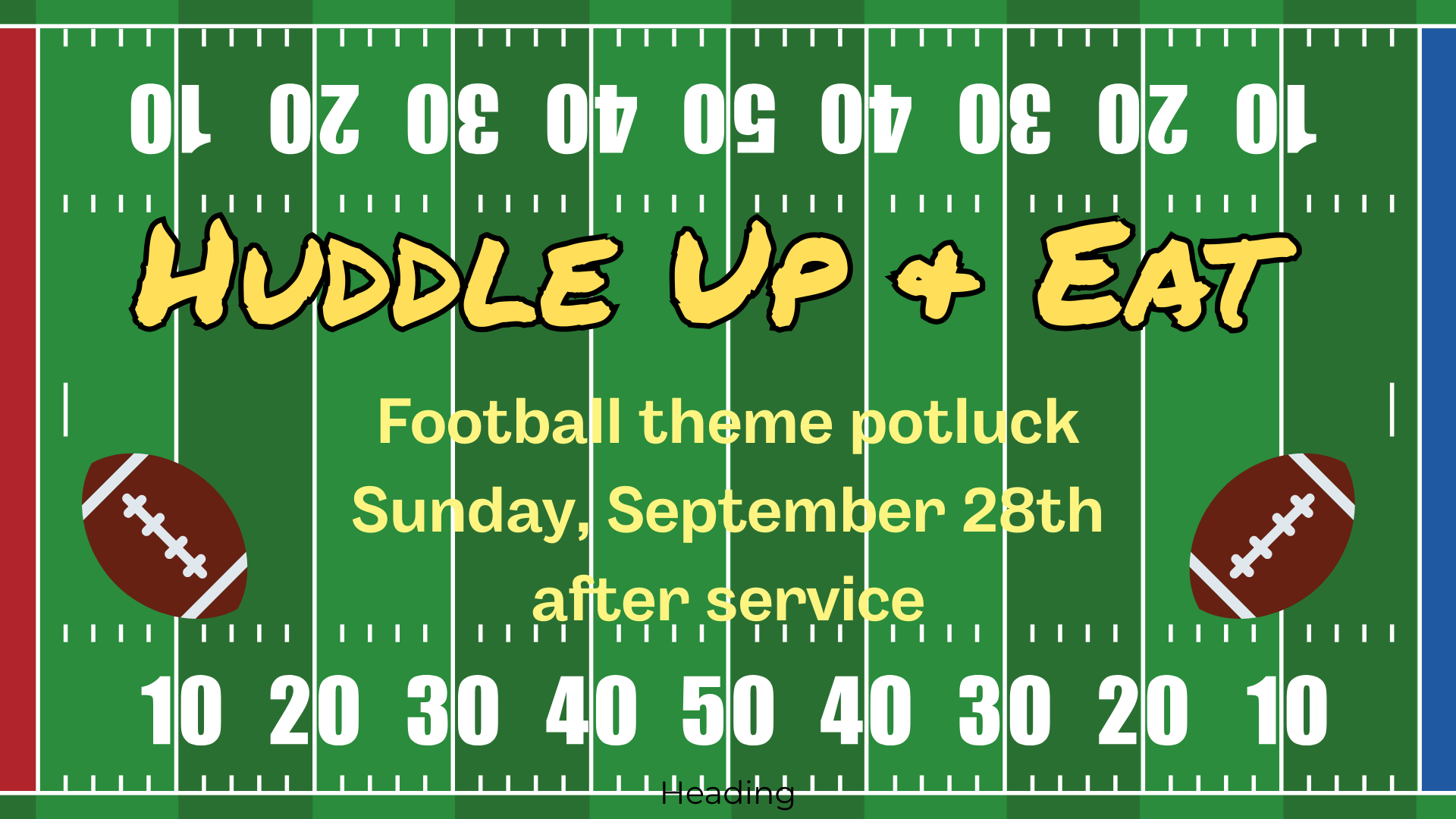 Huddle Up & Eat: football theme potluck