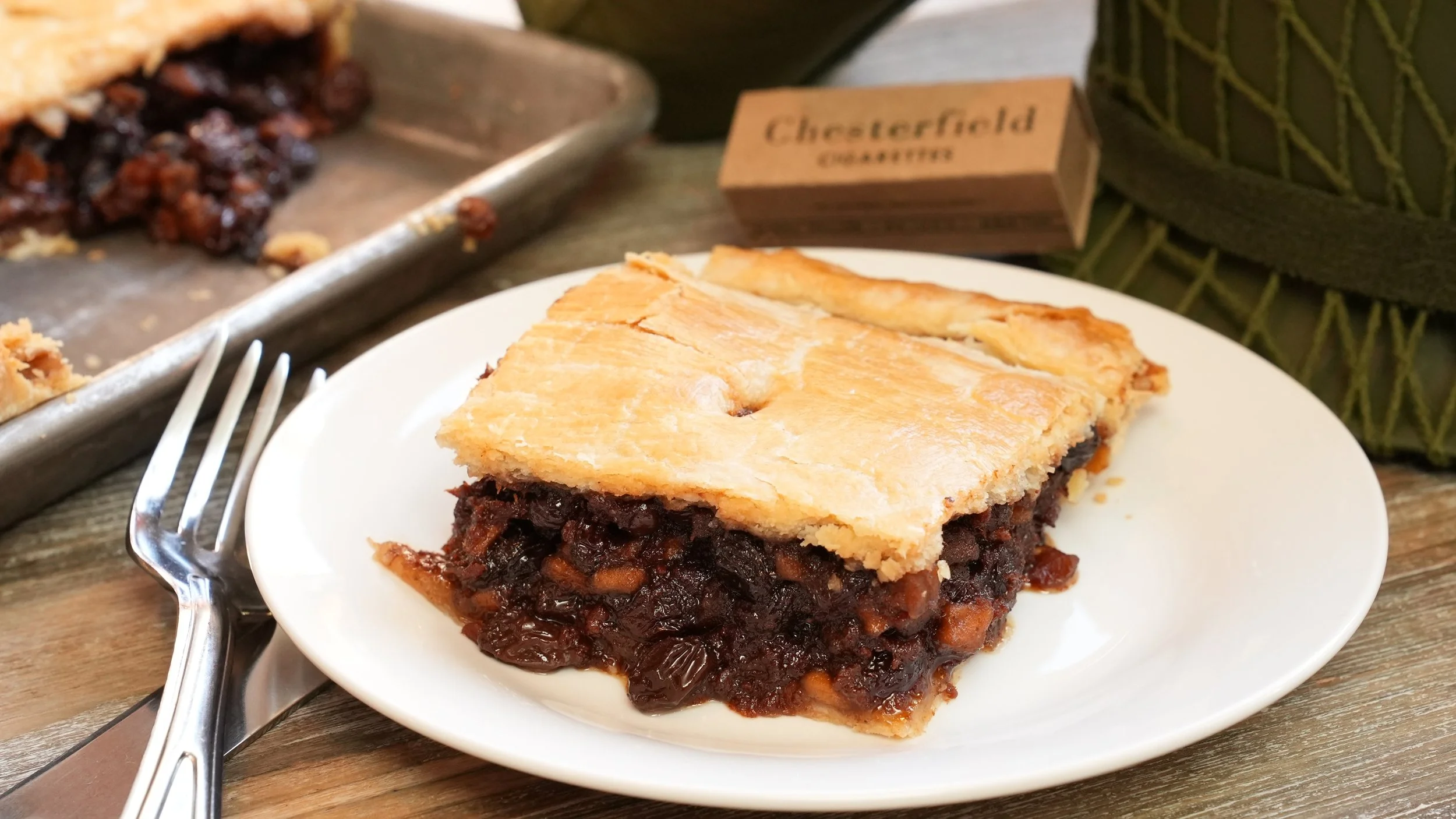 mincemeat pie baked in quarter sheet pan