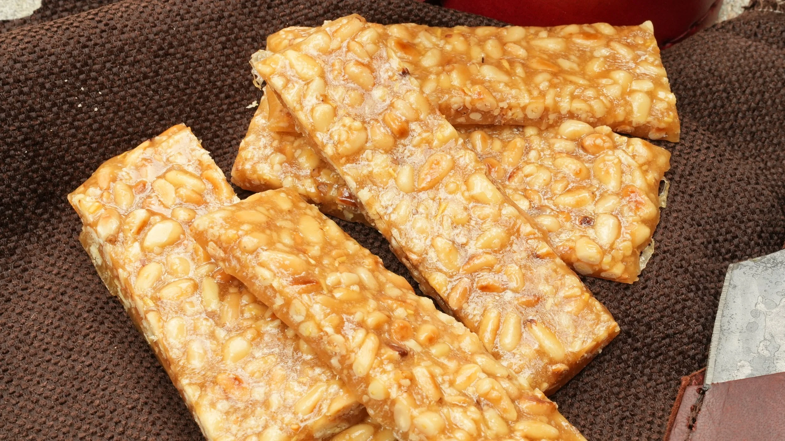 bars of candy with pine nuts
