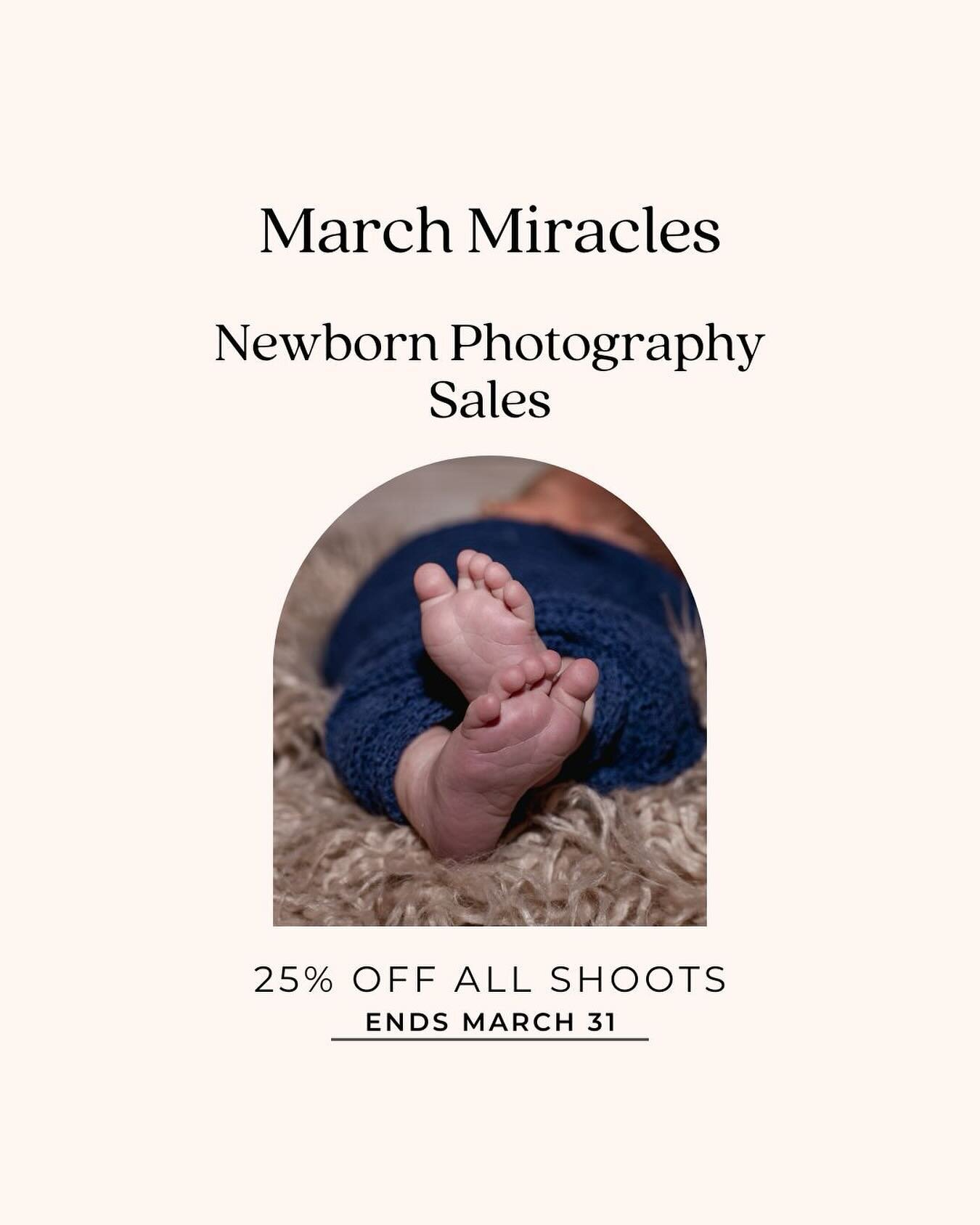 🌟✨ Introducing Our March Newborn Photography Sale! 📸👶✨

Welcome to the world, little ones! ✨ It&rsquo;s time to capture those precious early moments with our exclusive March Newborn Photography Sale! 🎉📸

👶 Limited-Time Offer:
For the entire mon