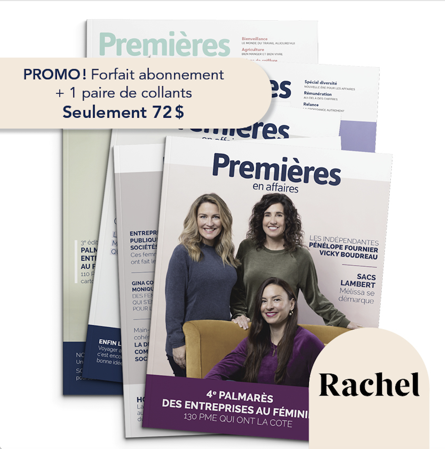 PROMO RACHEL | Forfait Abonnement 2 ans Premières en affaires +E-Premières 72,00 $