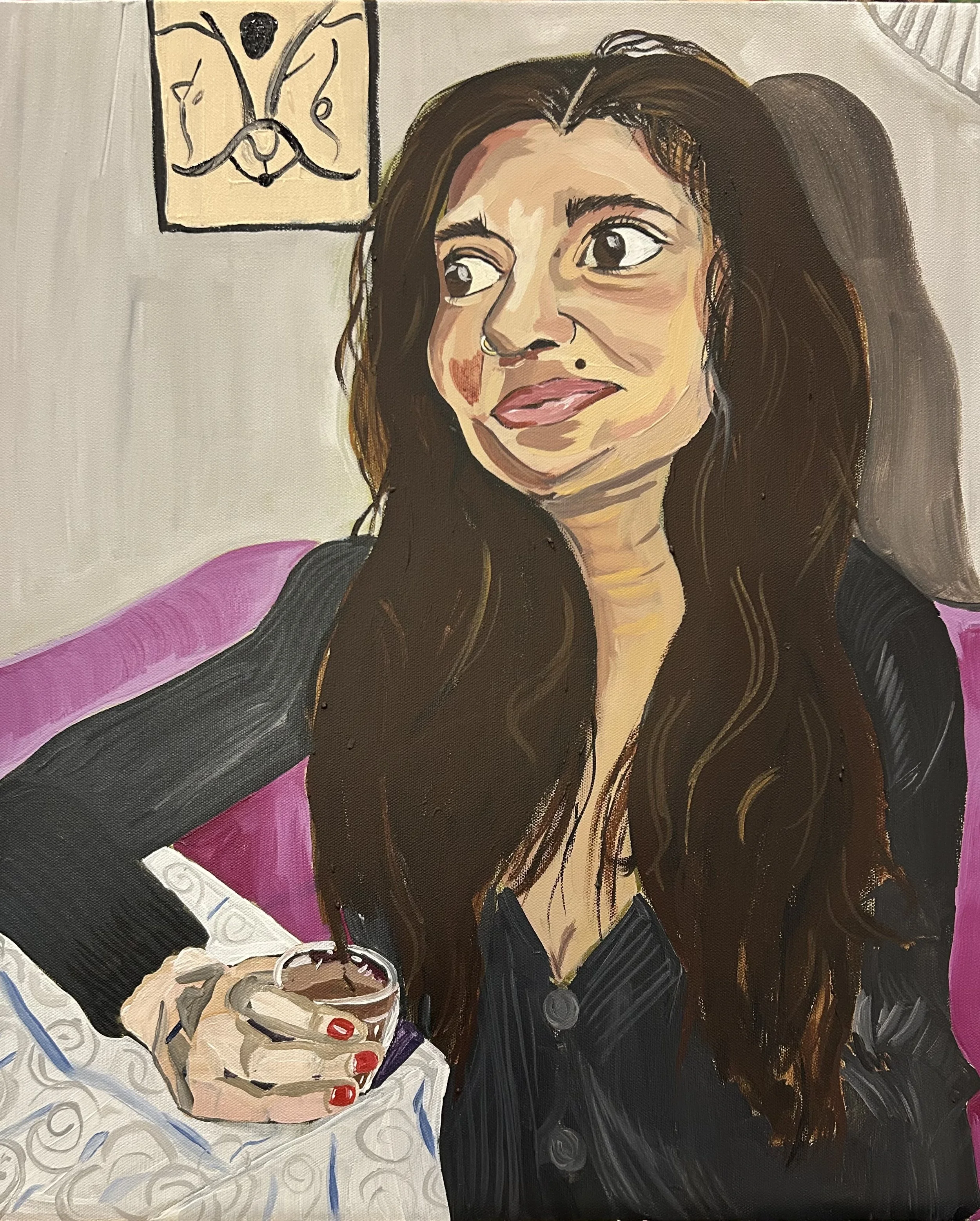 Maria in a Quiet Room, 2025
24x20 inches
Acrylic on Canvas