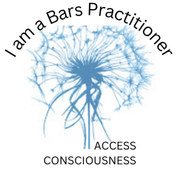 A stylized blue neuron illustration with the text "I am a Bars Practitioner" arched above it and "ACCESS CONSCIOUSNESS" below.