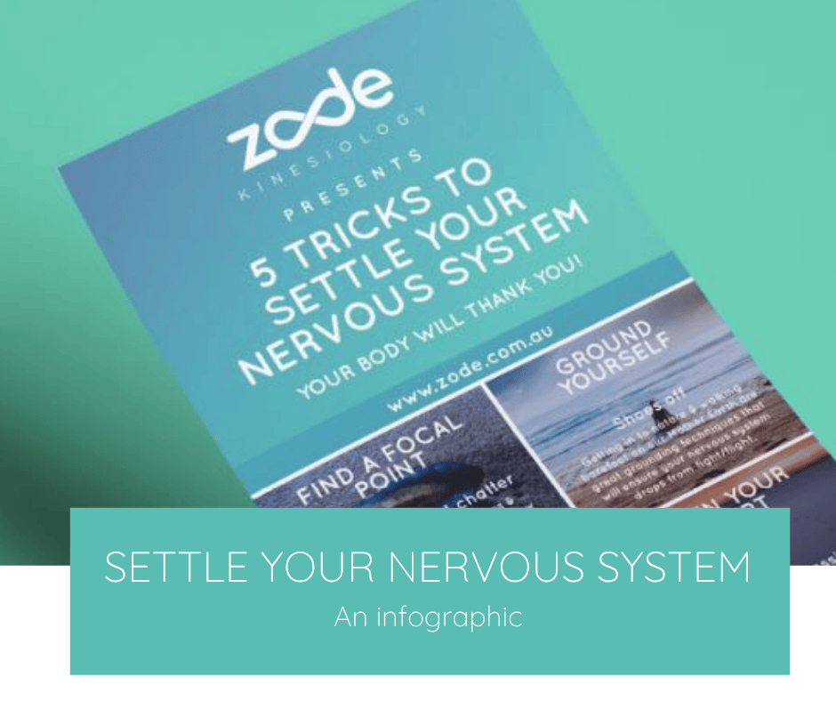 Zode Kinesiology infographic showing calm steps