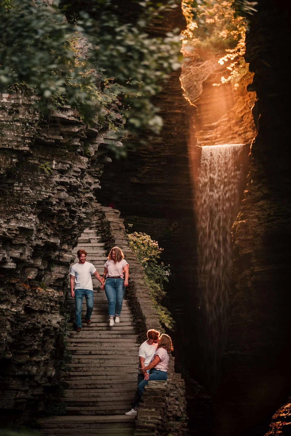 Engagement portrait at Watkins Glen, New York