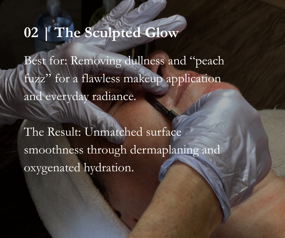 A client receiving The Sculpted Glow facial, Glow Lab's signature dermaplane facial with oxygen infusion and cryo gloss.  This treatment provides a more revitalized and illuminated natural glow.