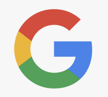 Google logo with red, yellow, green, and blue colors.