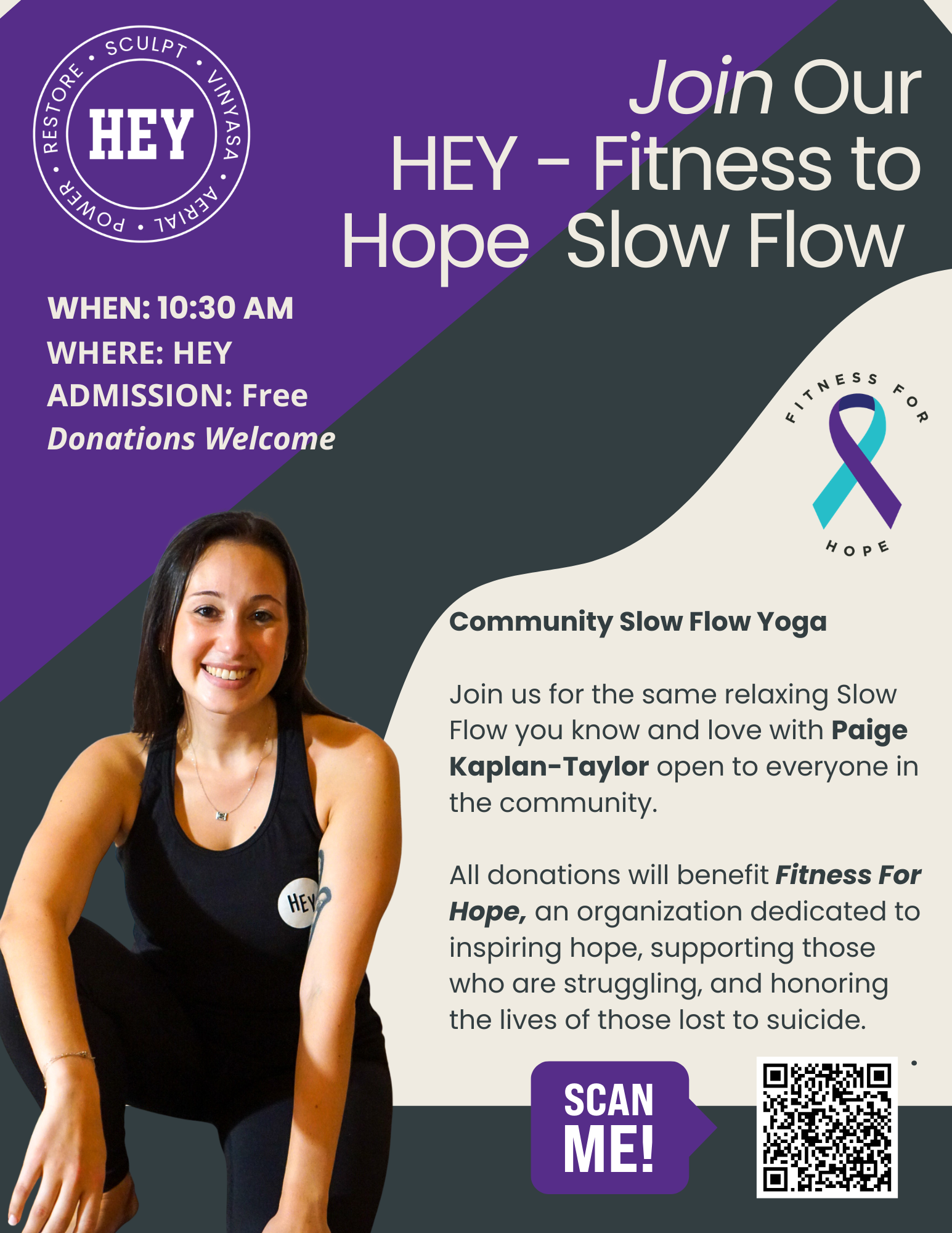 HEY Slow Flow - Fitness For Hope - Donation Class