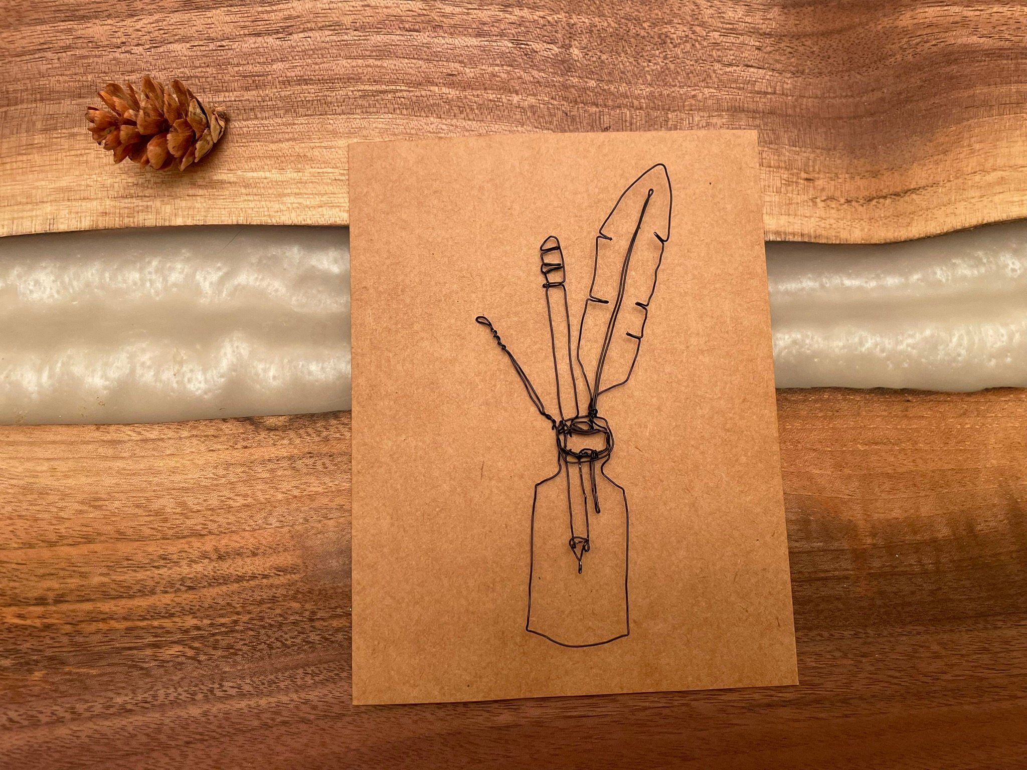 Inkwell Wire Art Card