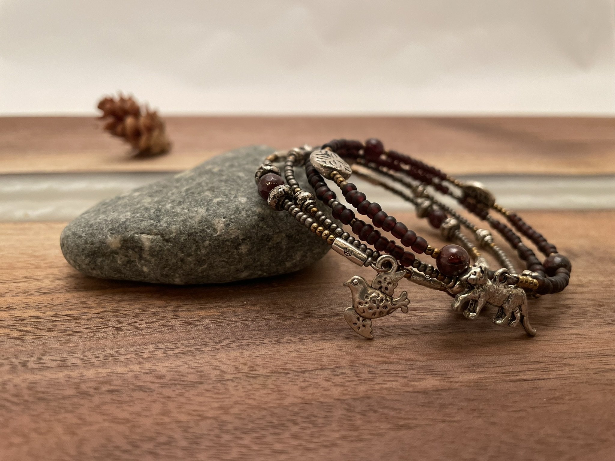 Cat Lover Beaded Wrap Bracelet