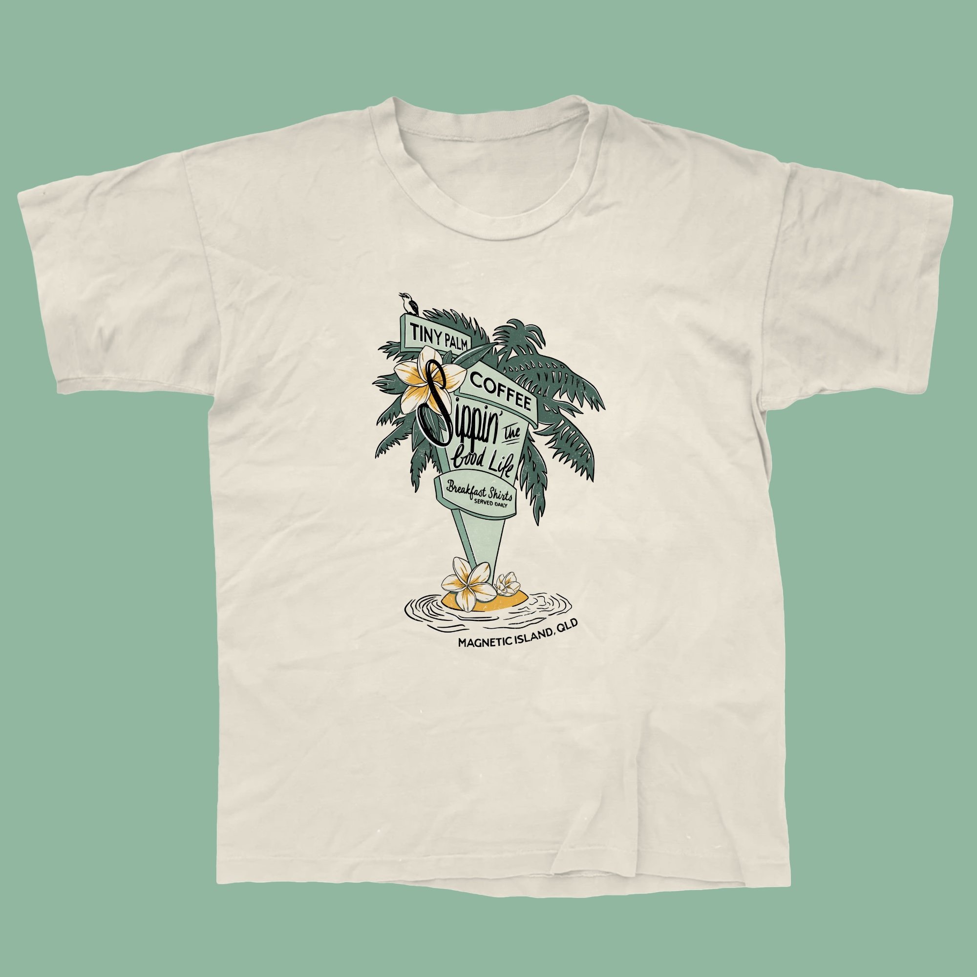 Breakfast Shirts x Tiny Palm - Front T-Shirt Design