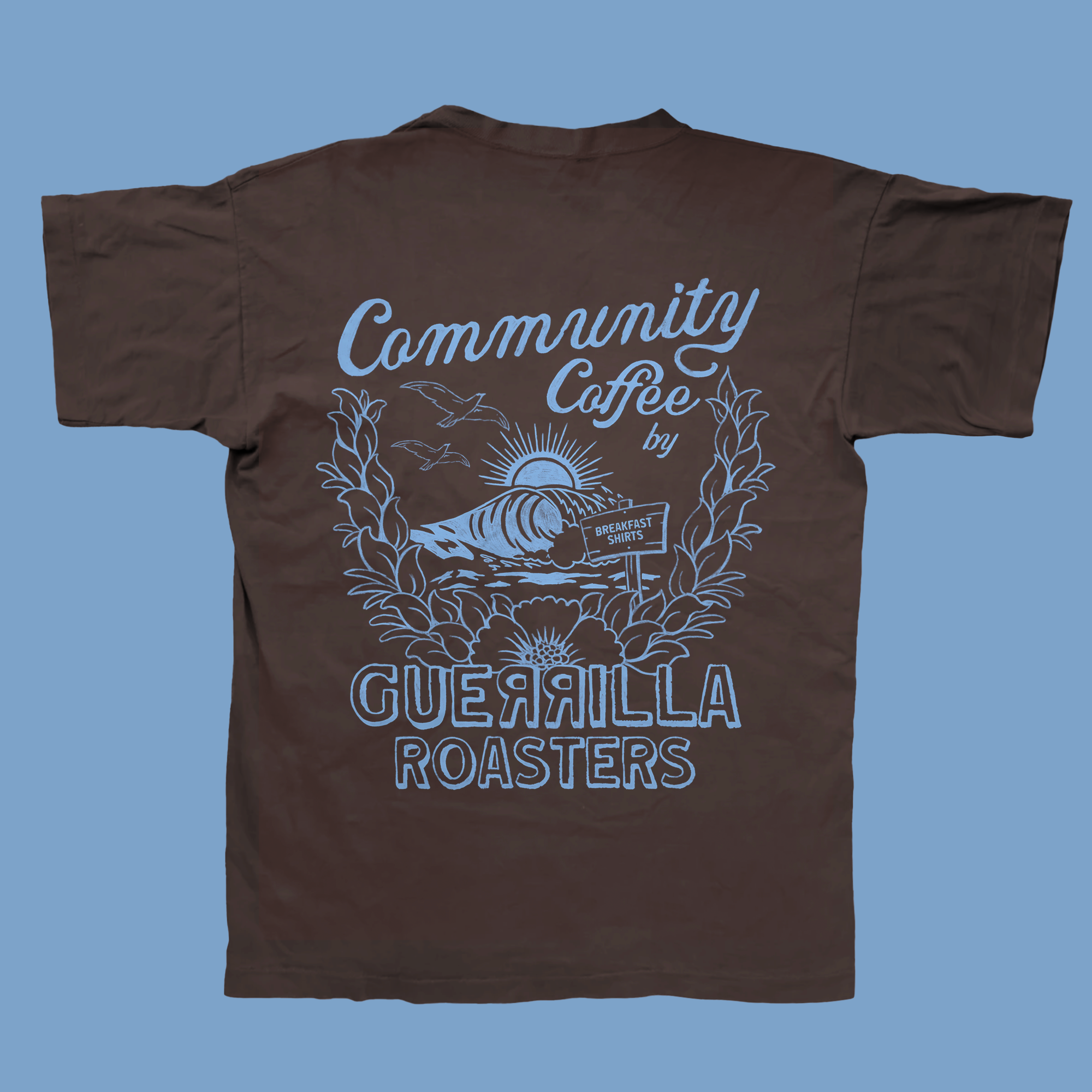 Breakfast Shirts x Guerrilla Roasters - Chocolate T-Shirt Back Design