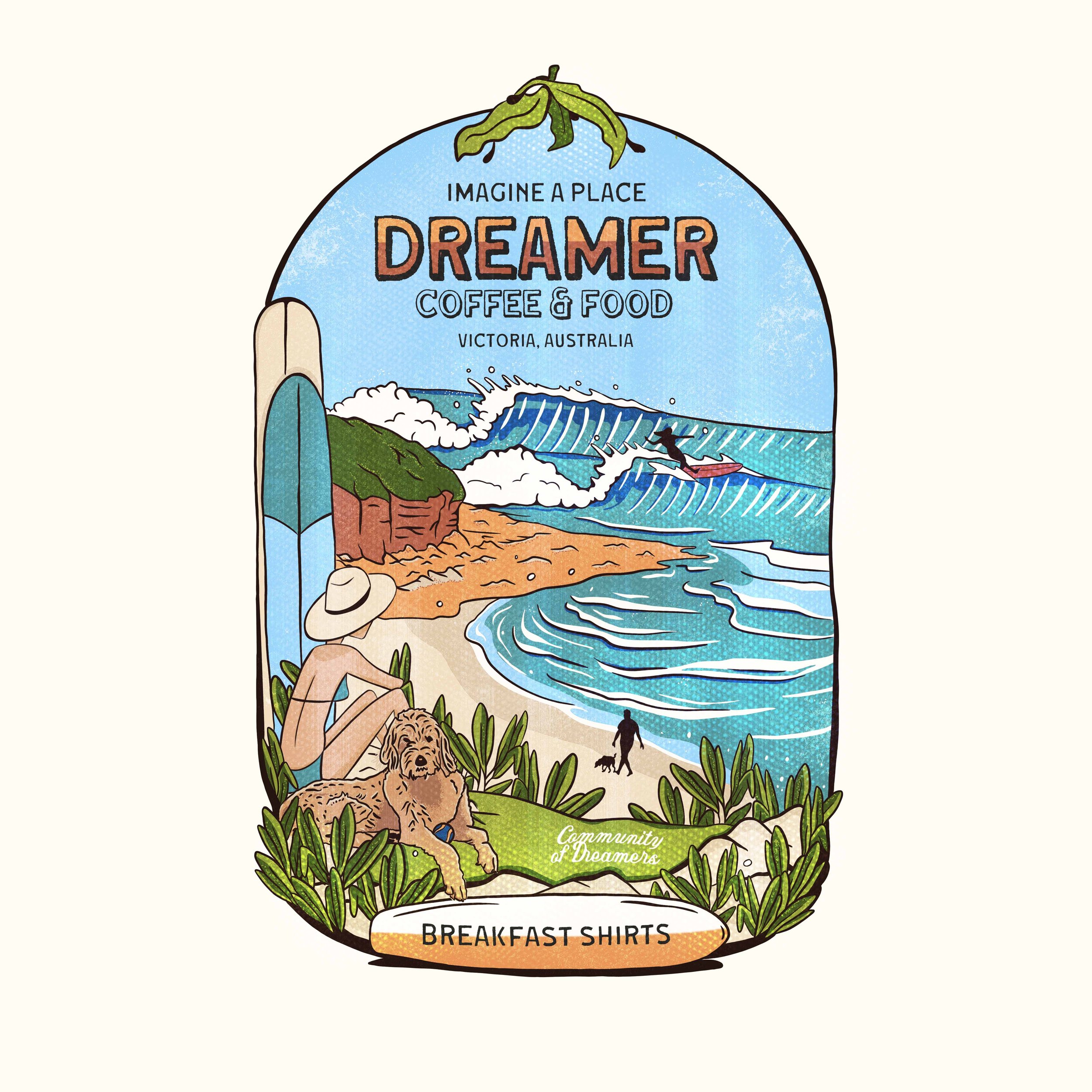 Breakfast Shirts x Dreamer Coffee - Back T-Shirt Design