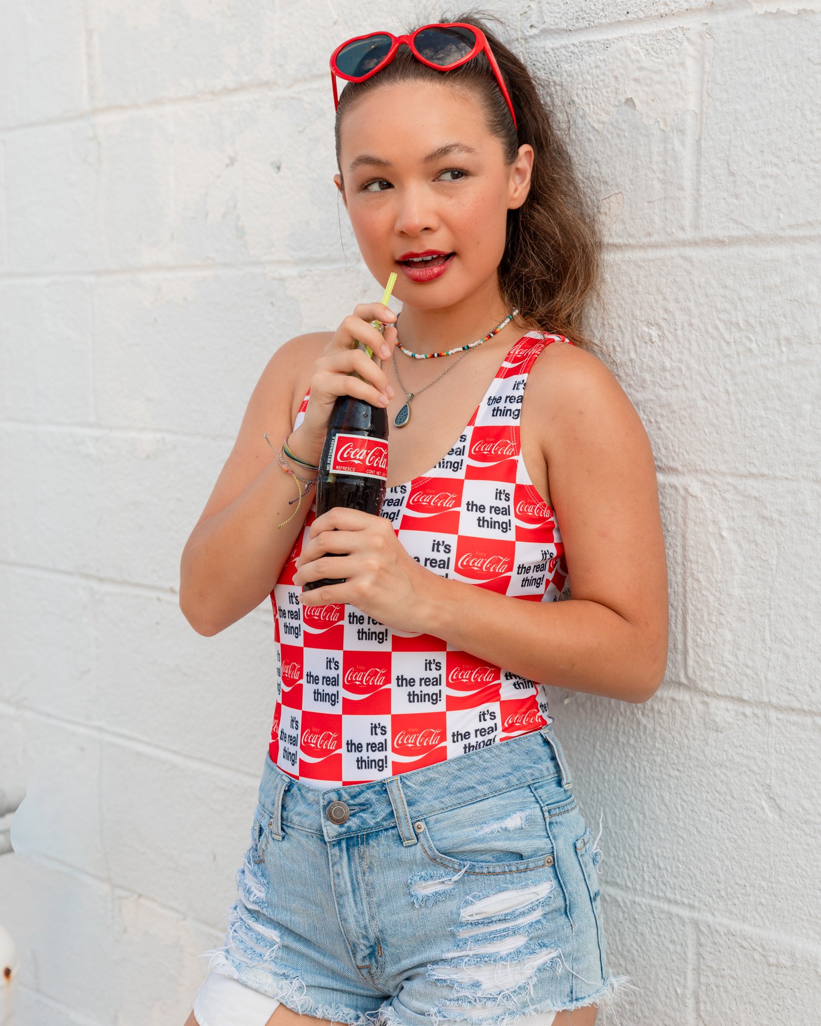 A model poses during a portrait session in Wilmington, NC