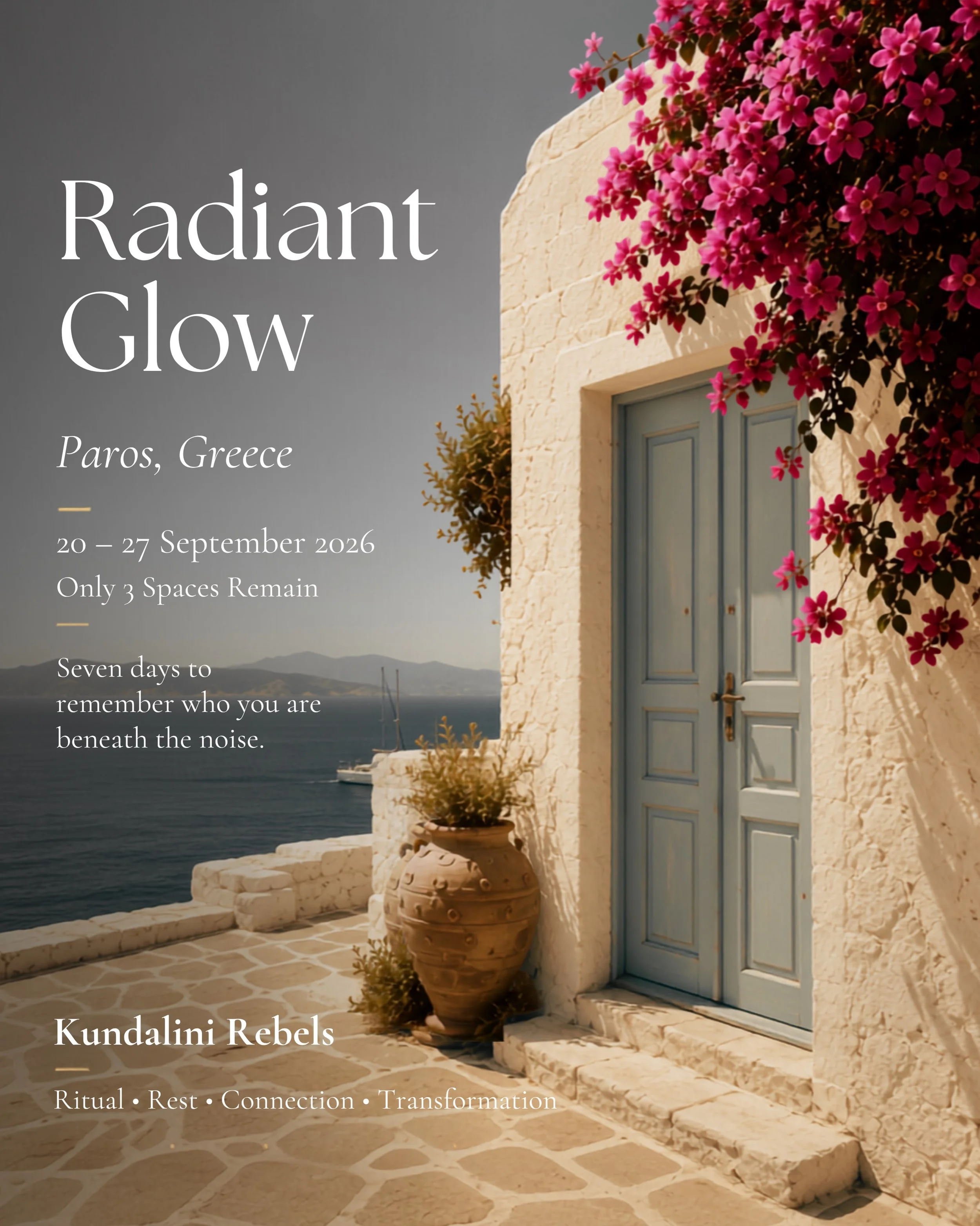 What if the thing you&rsquo;re longing for isn&rsquo;t more time off, but more time with yourself?
Radiant Glow was born from that question.

Radiant Glow was born from the understanding that rest is about so much more than taking a break. It&rsquo;s