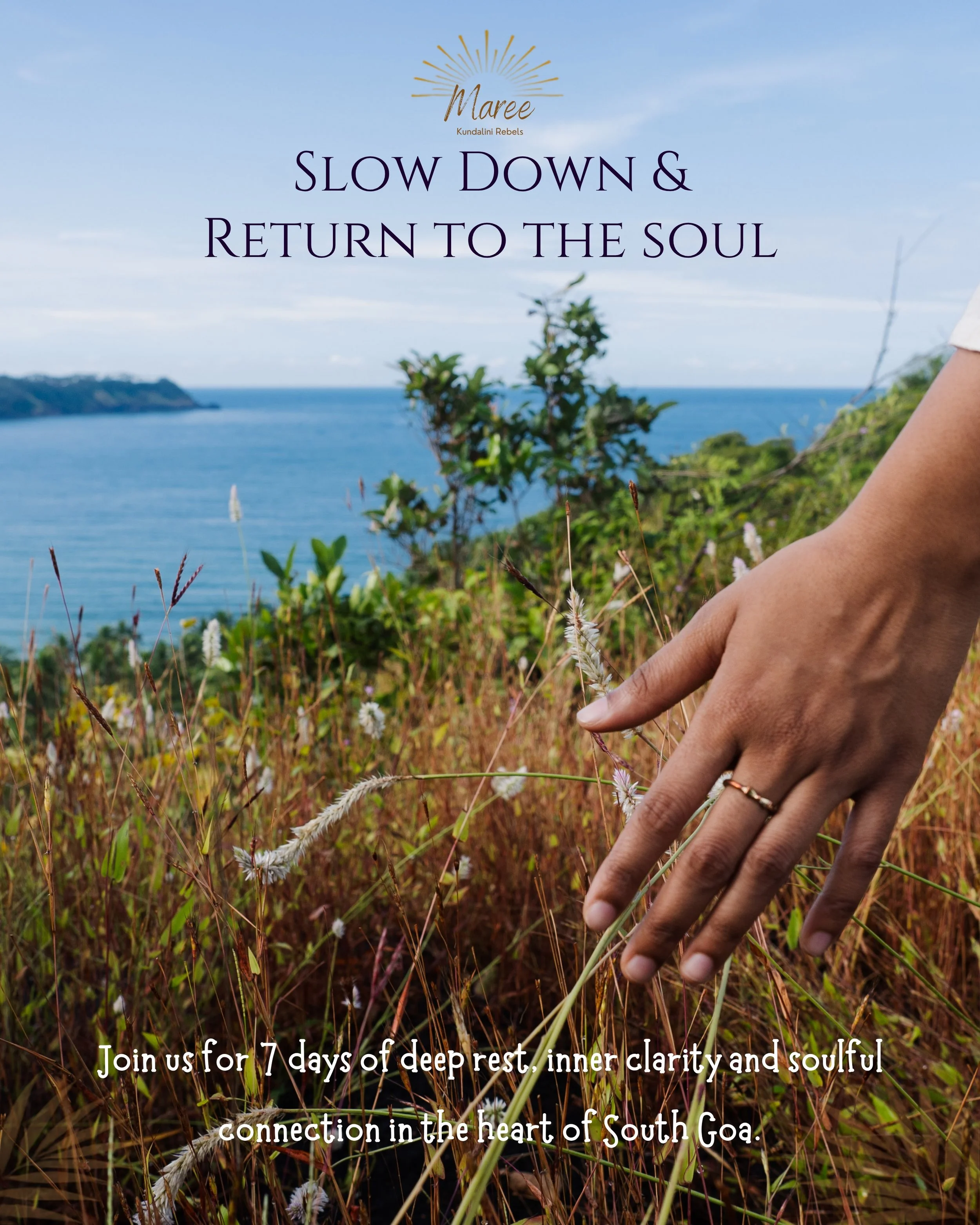 There comes a moment when you realise you don&rsquo;t need to go any further.

You need to slow down.
To hear yourself beneath the noise.
To feel the earth beneath your feet, the ocean in your breath, and the quiet spaces within you that everyday lif