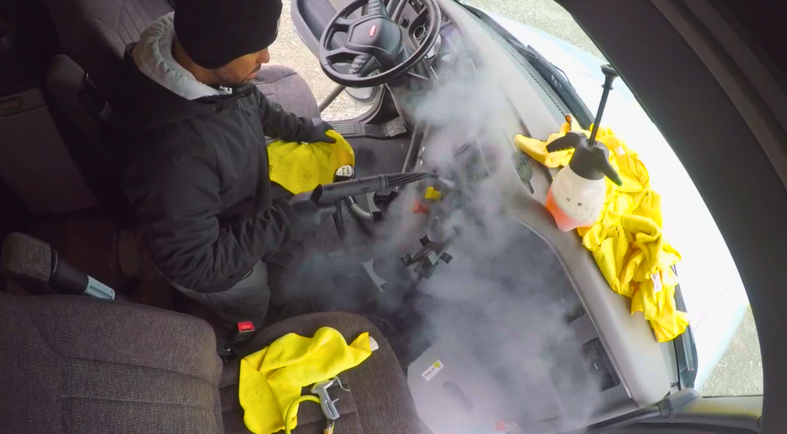 semi truck interior detail