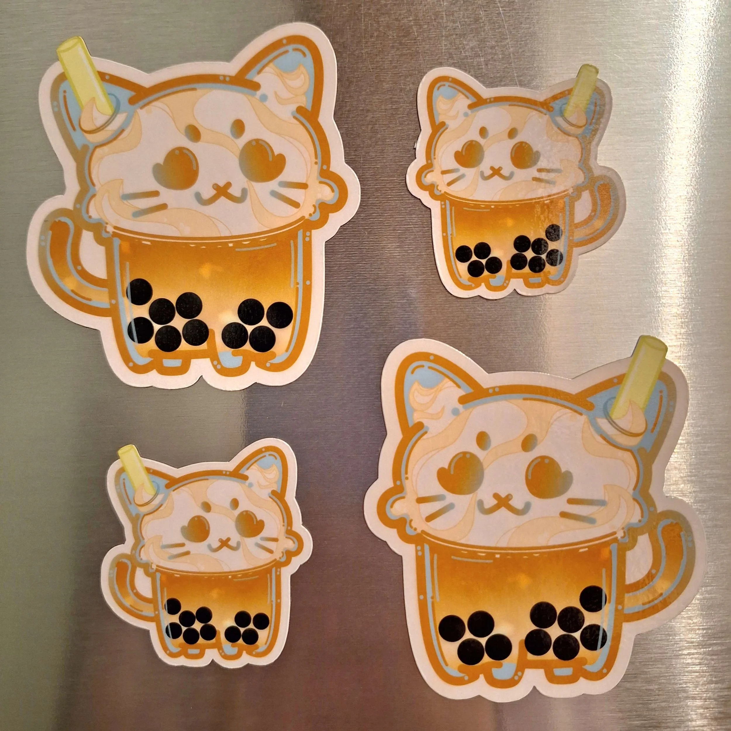 boba cat magnets (thai)