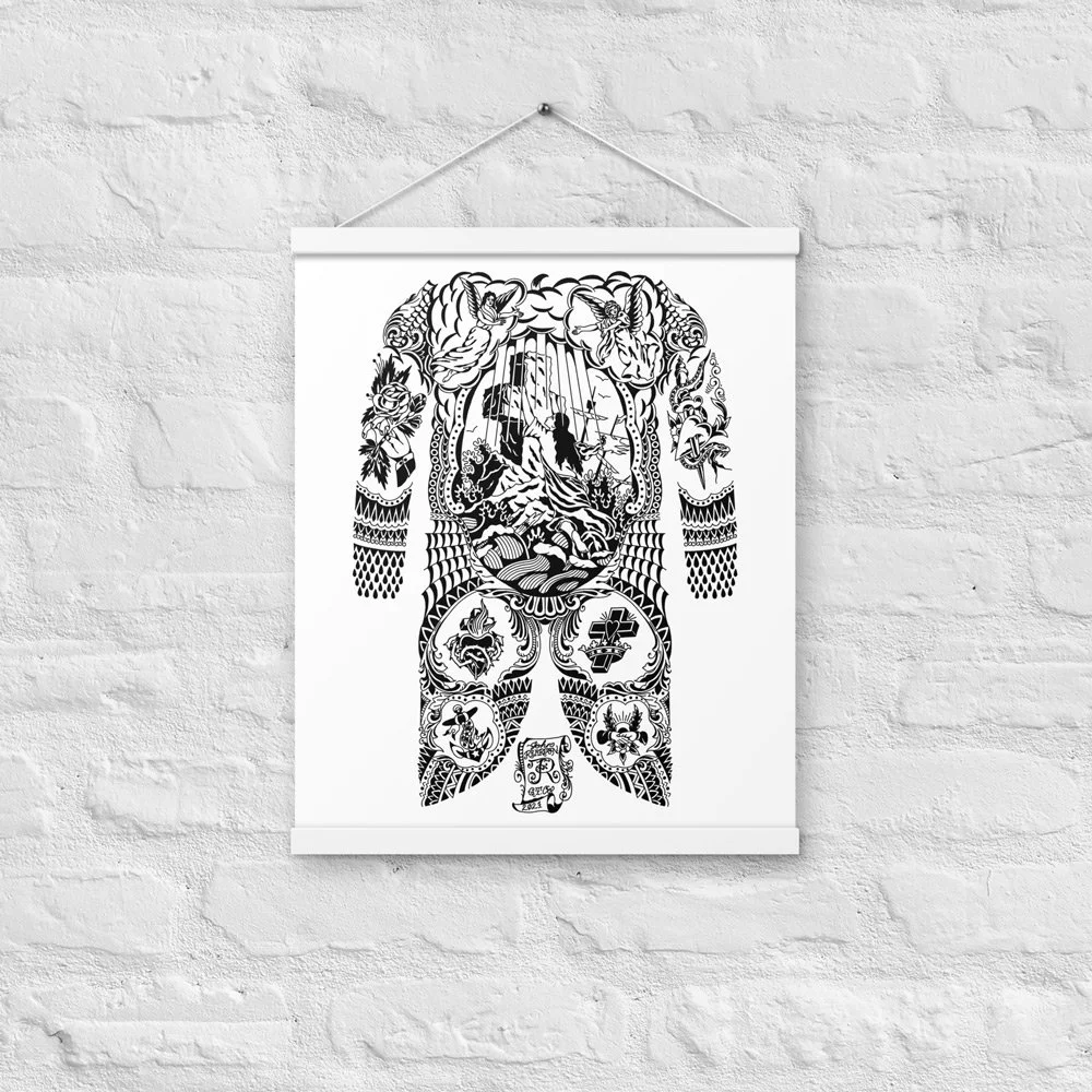 16x20  white framed Rock of Ages John Reardon poster.