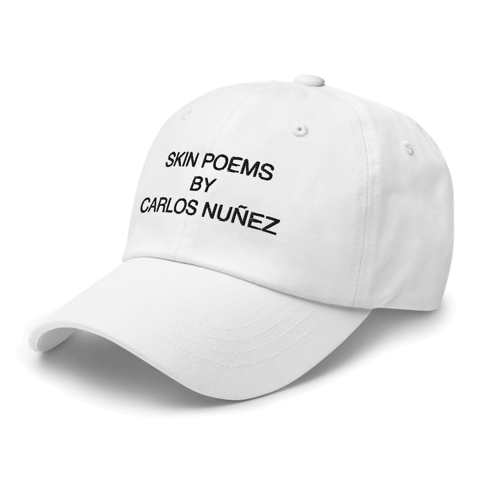 White Skin Poem hat by artist Carlos Nunez.
