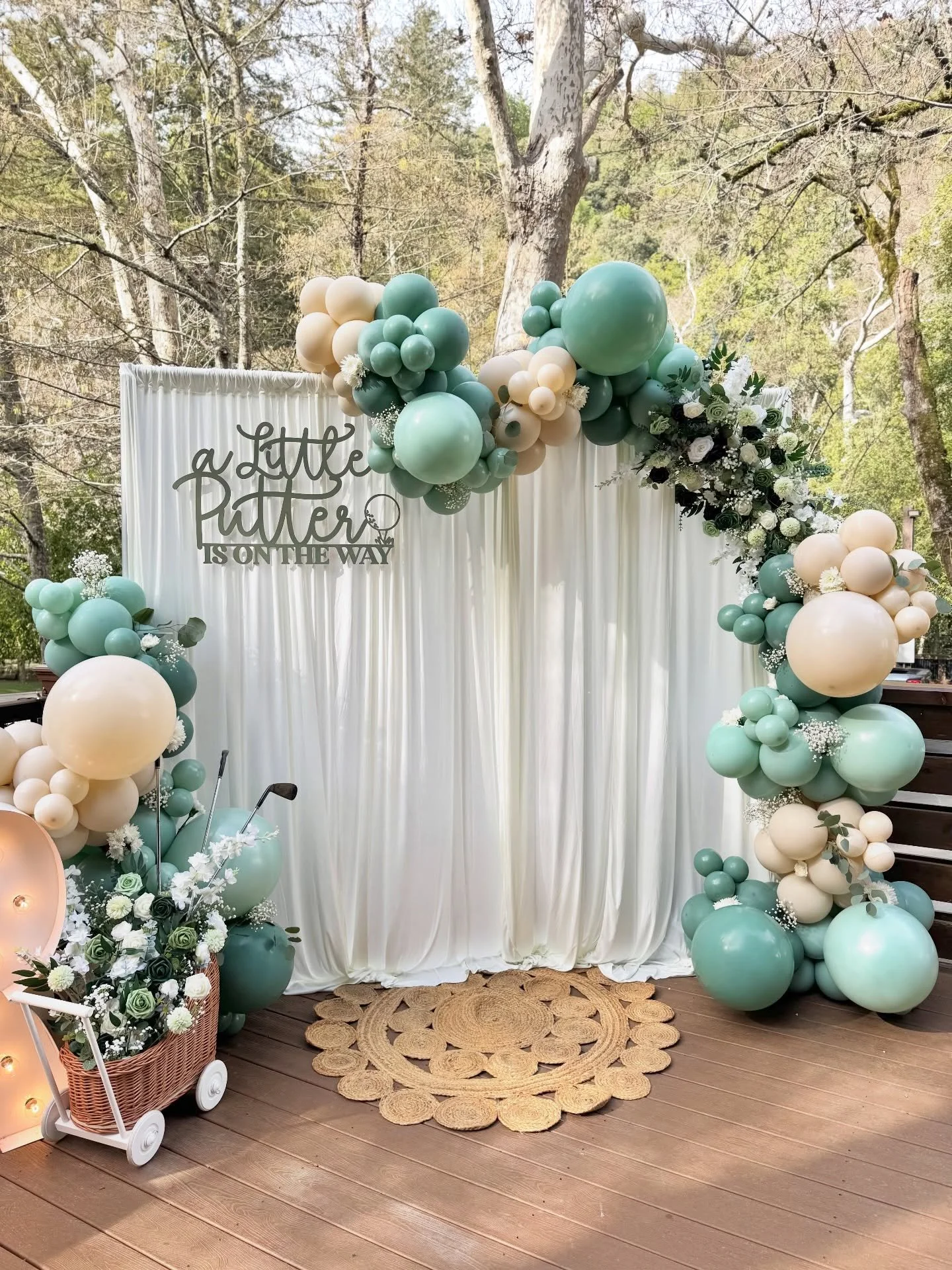 A Little Putter is on the Way! 

I had so much fun creating this extra special backdrop for my best friend to celebrate her little putter on the way! 🩵

#balloonartist #balloonstylist #littleputter #golftheme #babyshowerdecor