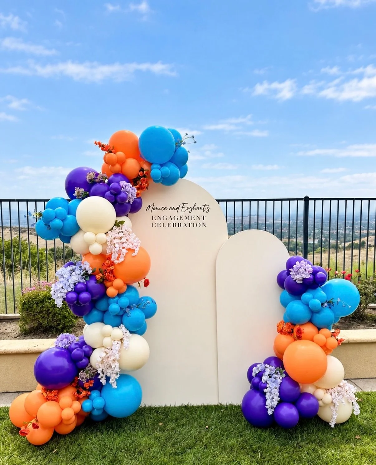 A beautiful install paired with a stunning view makes for a perfect photo op for an engagement celebration ✨ 

#Engaged #EngagementBalloons #CustomBalloonDecor #BayAreaBalloons #InflatedCreationsByBrittany