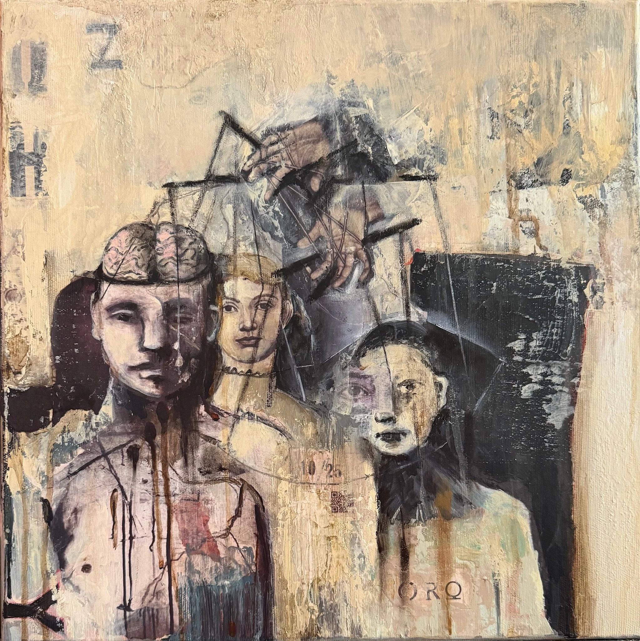 Fragmented Self 40X40 Mixed Media 2026