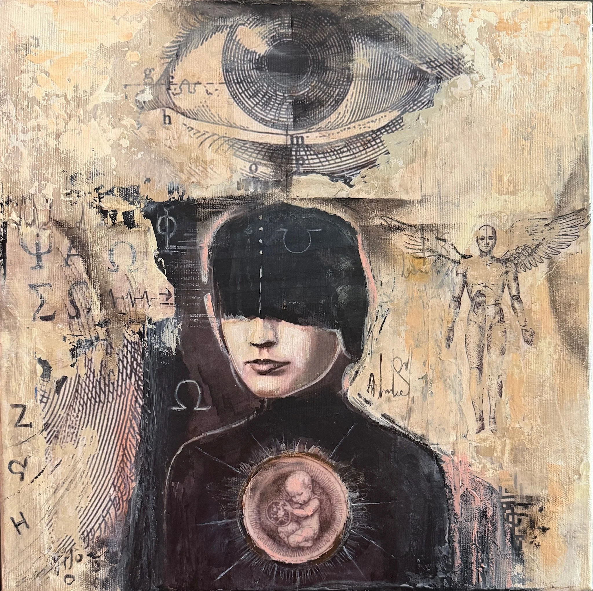 Residual Humanity 40X40 Mixed Media 2026
