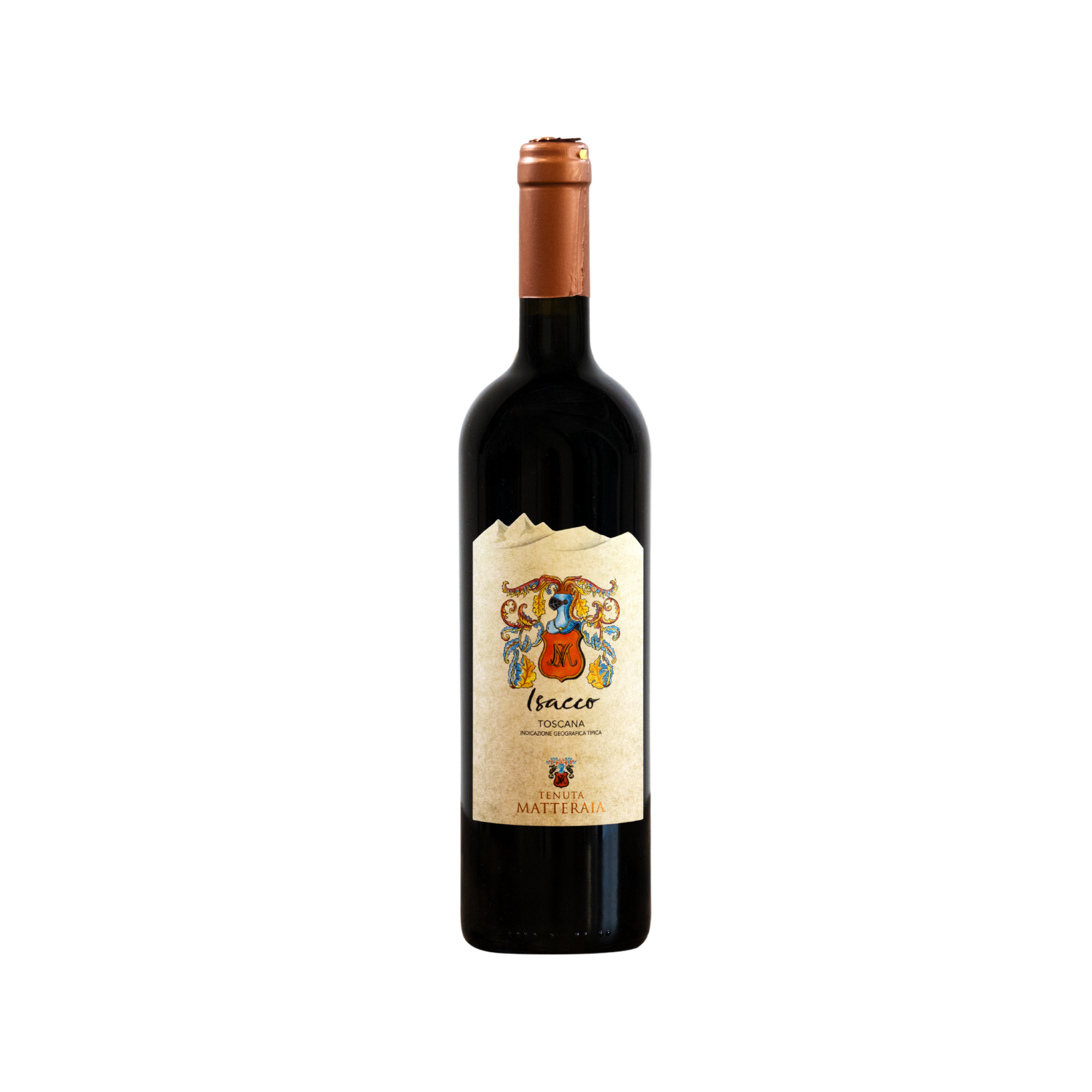 Bottiglia di vino rosso "Isacco Merlot Teroldego 2020" Tenuta Mattaia