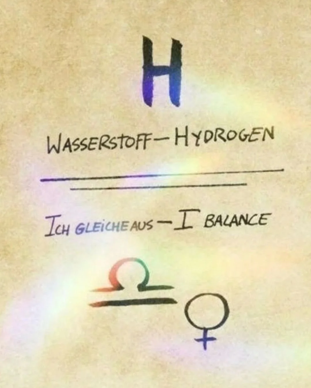 Ich bringe Wasserstoff ins Gleichgewicht - Waage - Tag 7