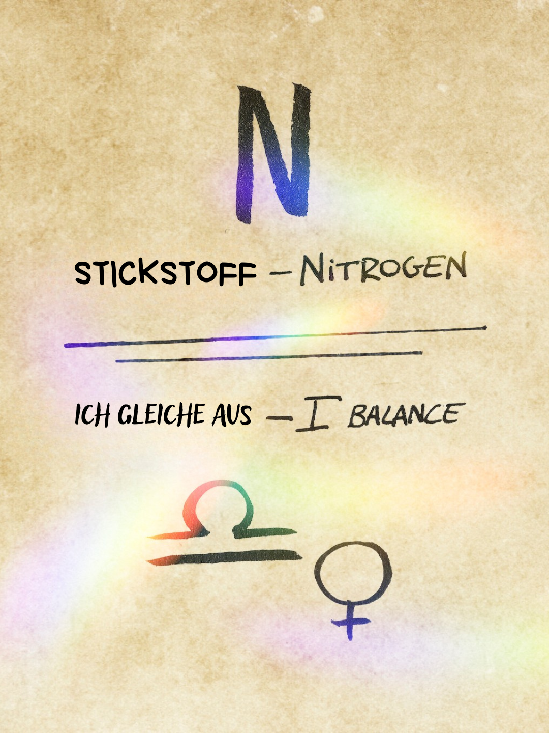 Ich gleiche Stickstoff aus