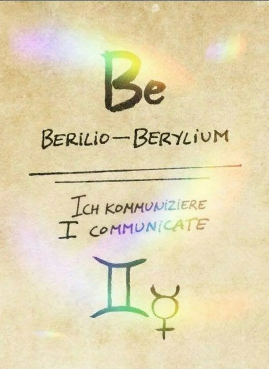 Ich kommuniziere Beryllium