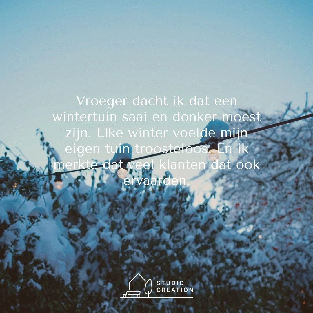 Vroeger dacht ik dat een wintertuin saai en donker moest zijn. Mijn eigen tuin voelde in november altijd een beetje troosteloos, en ik zag dat veel klanten hetzelfde ervaarden. Tot ik ontdekte dat licht zoveel meer doet dan alleen zichtbaarheid. Het 