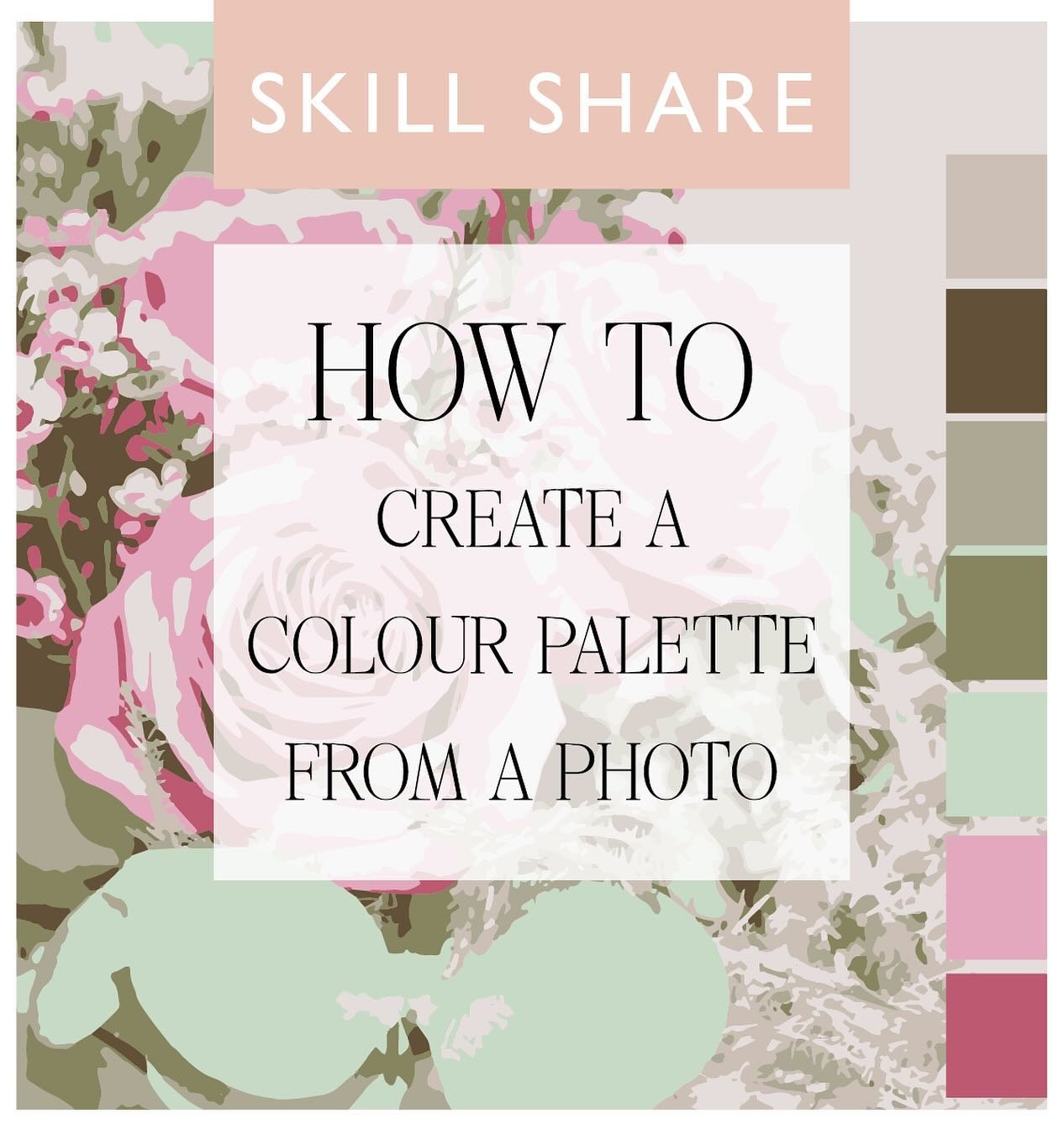 Creating a colour palette &gt;skillshare Tuesday this week is a lovely little tutorial on how to create a colour palette from a photograph in Adobe Illustrator. 
Swipe 👉🏼 to see the 2 videos. 

There&rsquo;s also a free generator if you don&rsquo;t