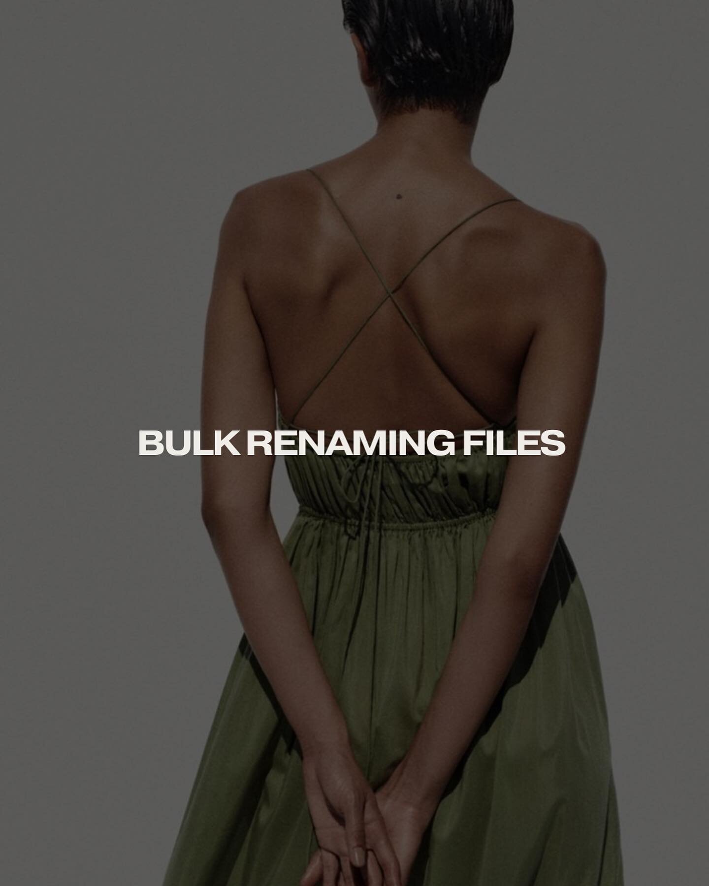 Still renaming files one by one? Sis, you&rsquo;re living in the past! 

Visit my latest blog post &lsquo;how to bulk rename files on a Mac - in less than 10 seconds&rsquo; to learn a quick new method that is bound to impress your clients, web dev or