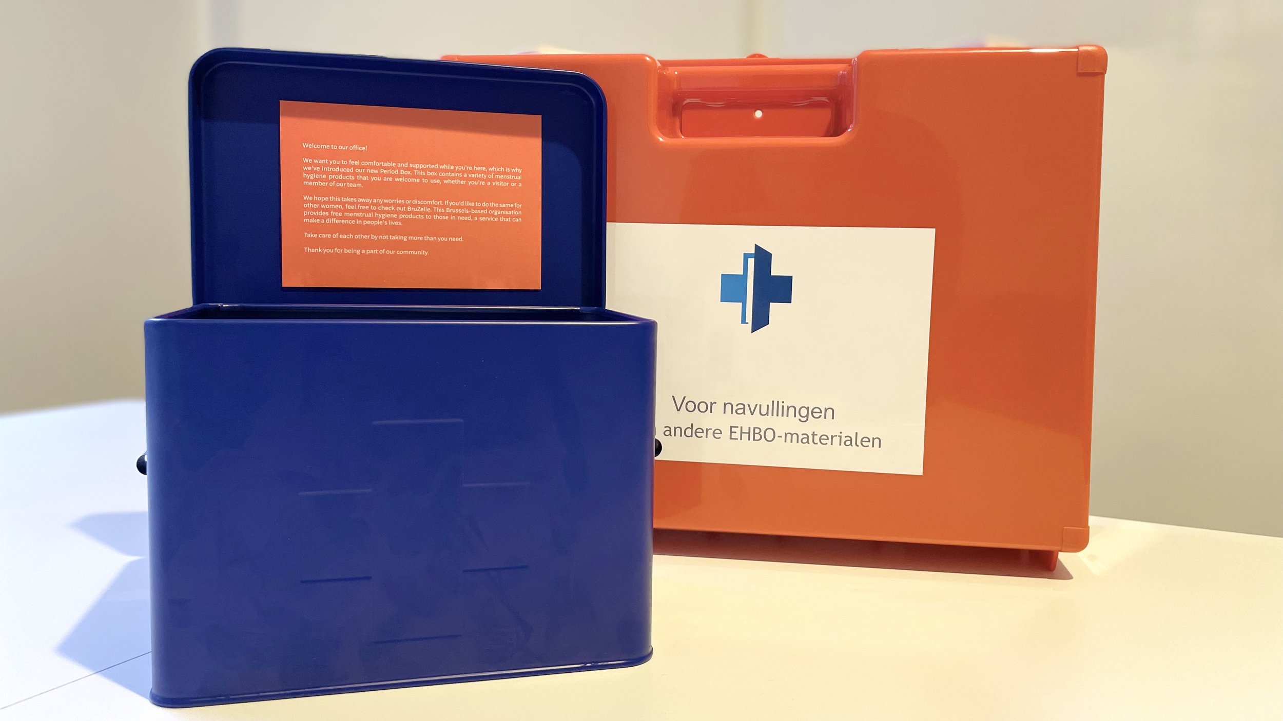 Period box with first aid kit