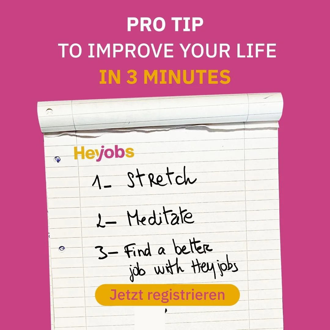 Paid social creative for HeyJobs using a simple life-hack format to position finding a better job as a fast, actionable improvement.