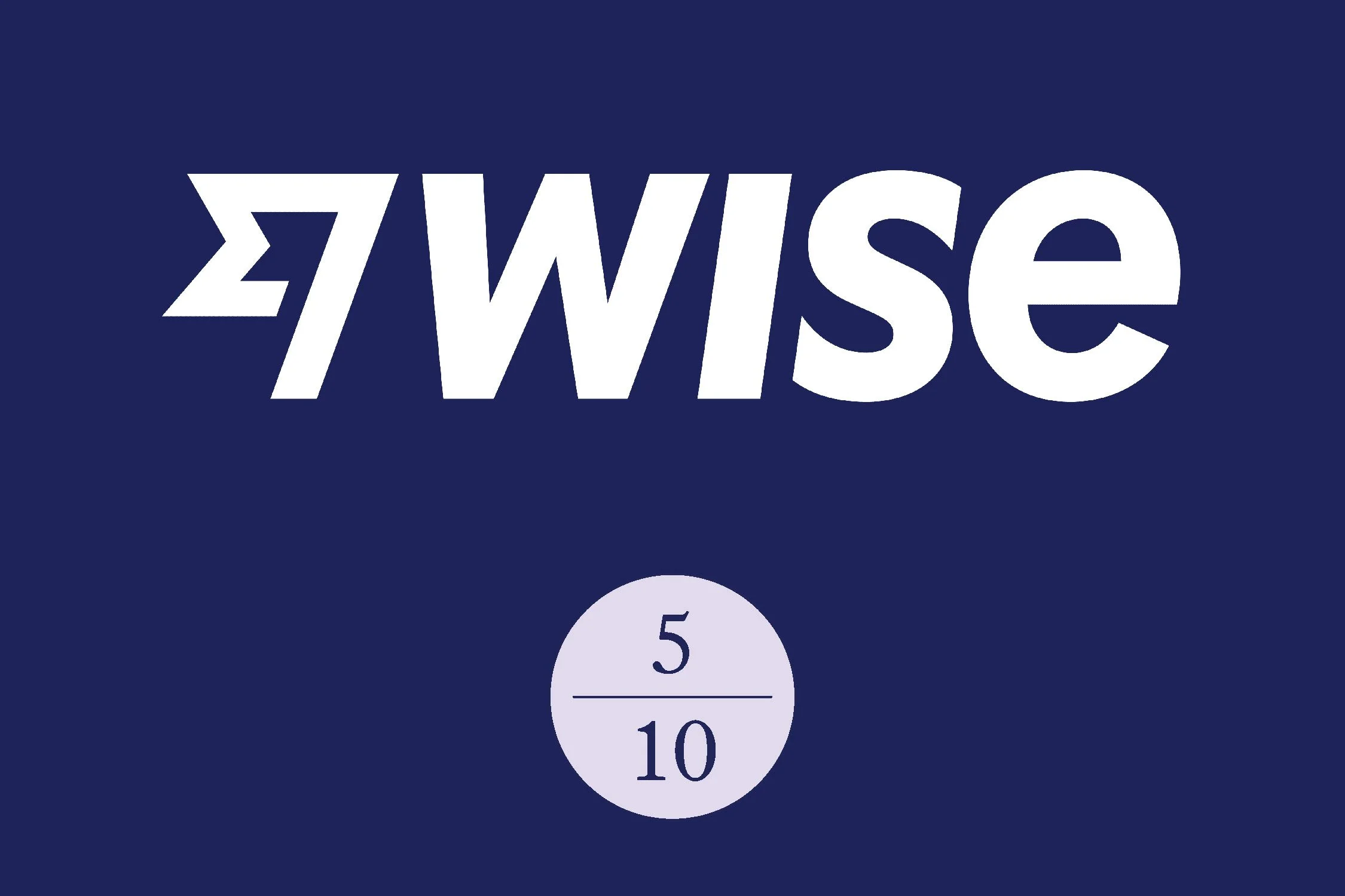 Wise logo in white presented on a blue background. AAWE Score of 5/10 presented in a pink roundel.