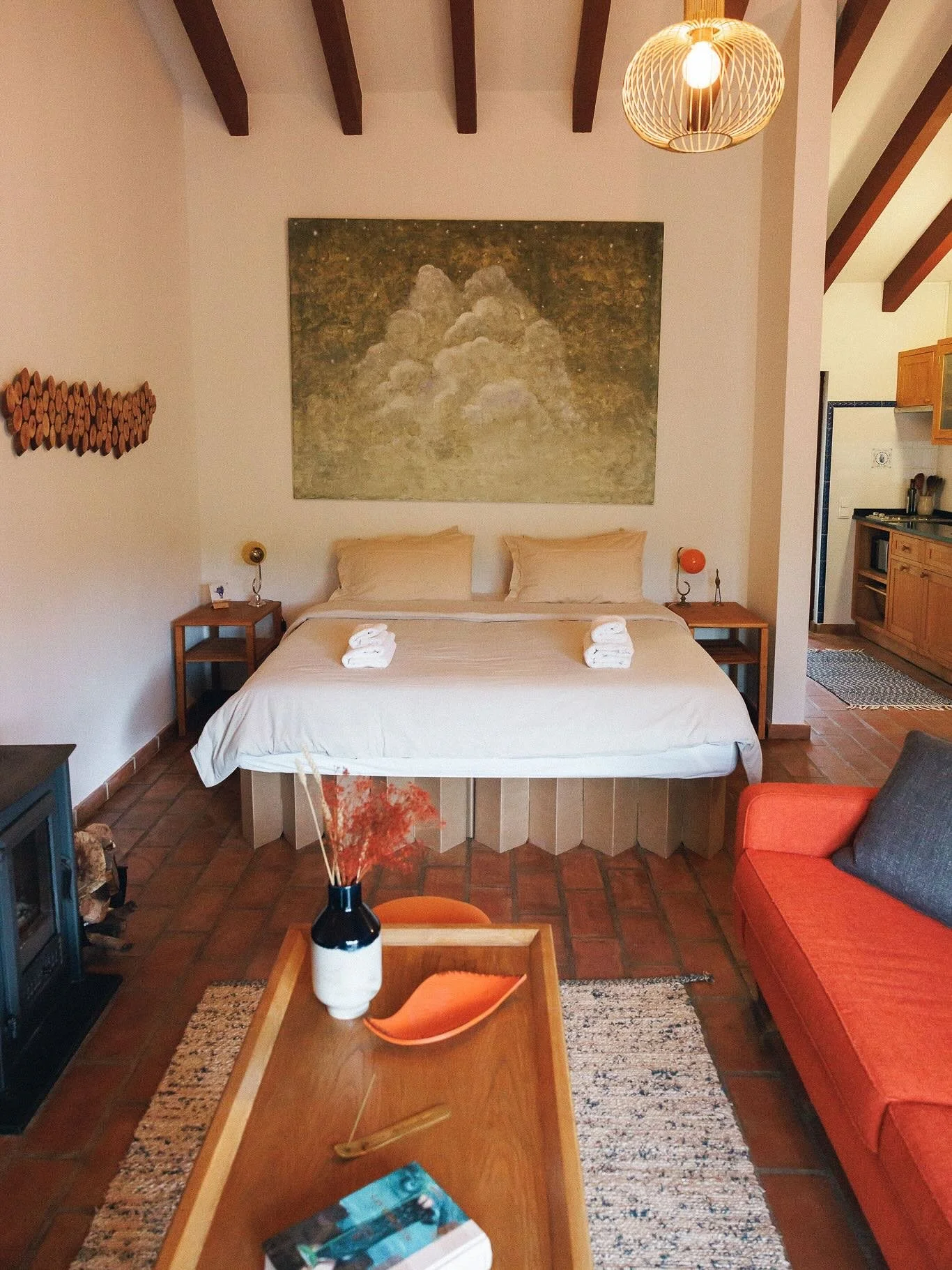 Meet Studio 1 - The Colour Pop Room. 
This house is filled with art, strong color blocks and fantastic tile work by @surrealejos . We sourced not just any art&hellip;each piece tells a story and comes closely from its creators through @novabancagaler