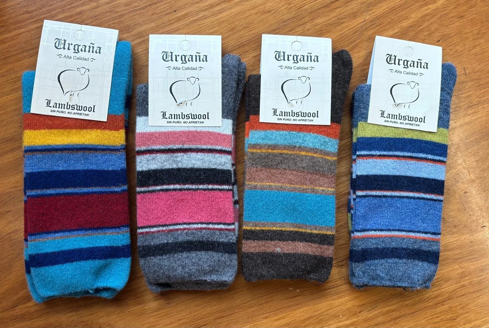 PACK 4 - CALCETÍN URGAÑA MUJER LANA RAYAS