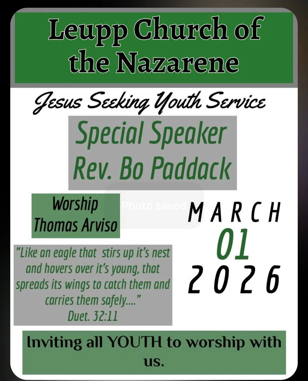 Jesus Seeking Youth Service