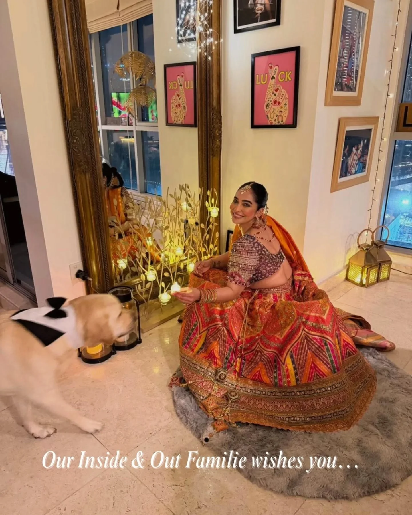 From the inside &amp; out Familie to yours happy Diwali 🤍🪔✨🧿 

A festival to celebrate the victory of good over evil. In a world where it&rsquo;s a lil strange these days, love the hope that Diwali restores with the coming together of Familie and 