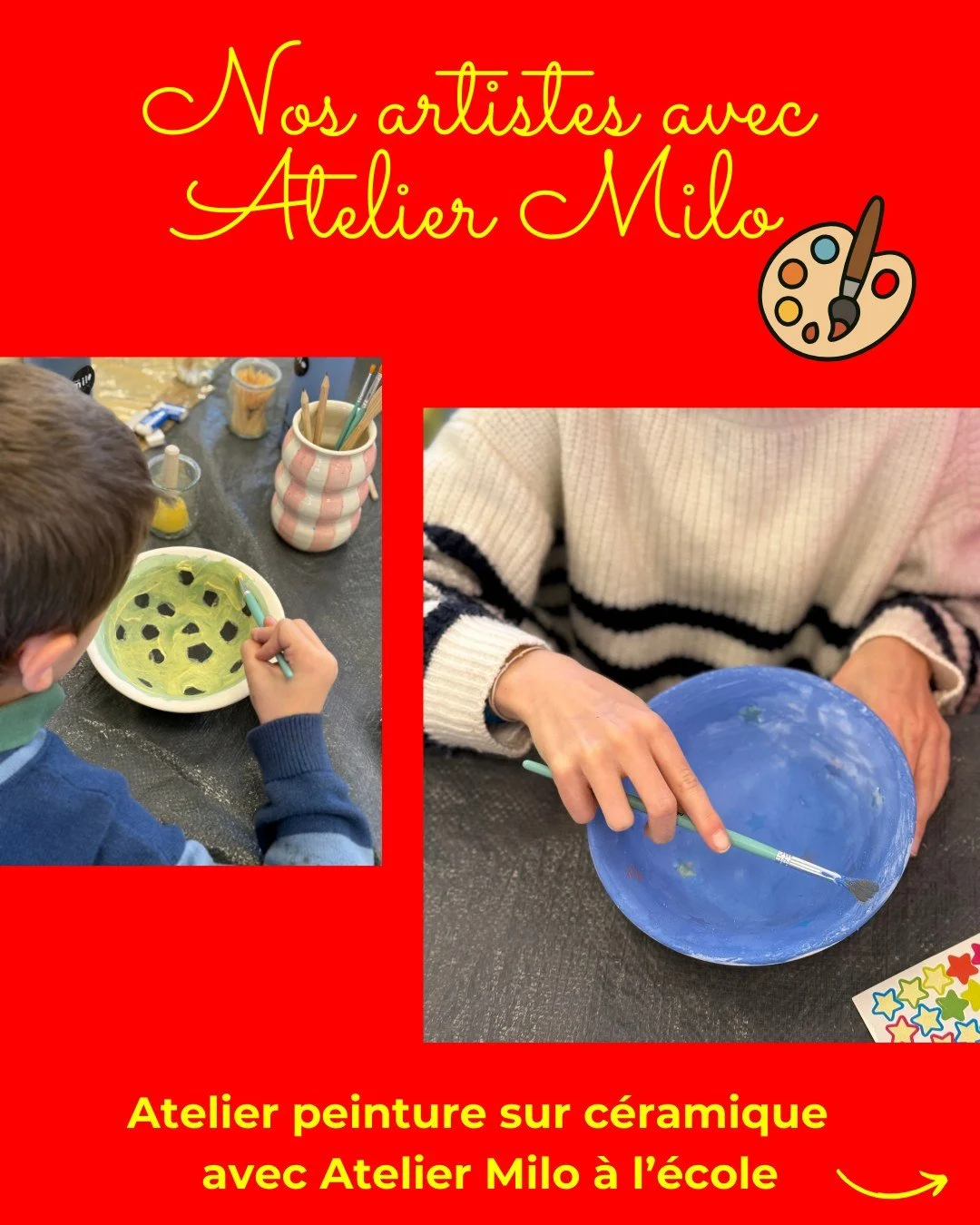 Merci @ateliermilolyon  pour ce bel atelier avec les &eacute;l&egrave;ves de LMO ! Un bon moment artistique