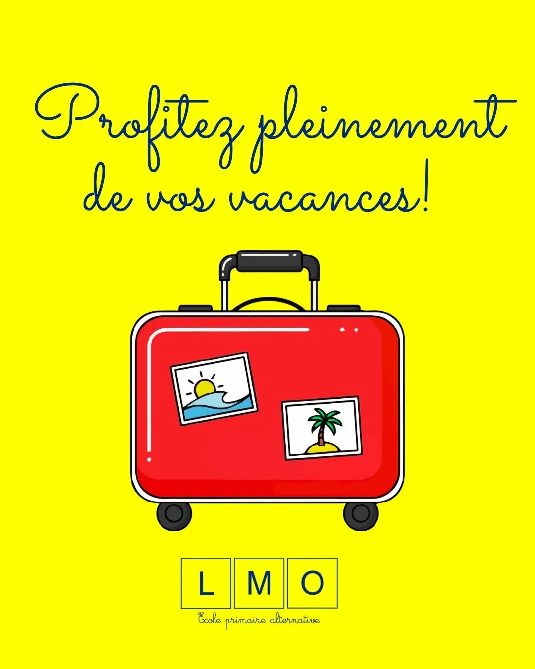 L&rsquo;&eacute;quipe LMO vous souhaite de bonnes vacances ☀️

LMO, c&rsquo;est une &eacute;cole maternelle et primaire alternative &agrave; Lyon 5, n&eacute;e il y a 8 ans d&rsquo;un projet familial.
Un apprentissage sur-mesure, des petits effectifs