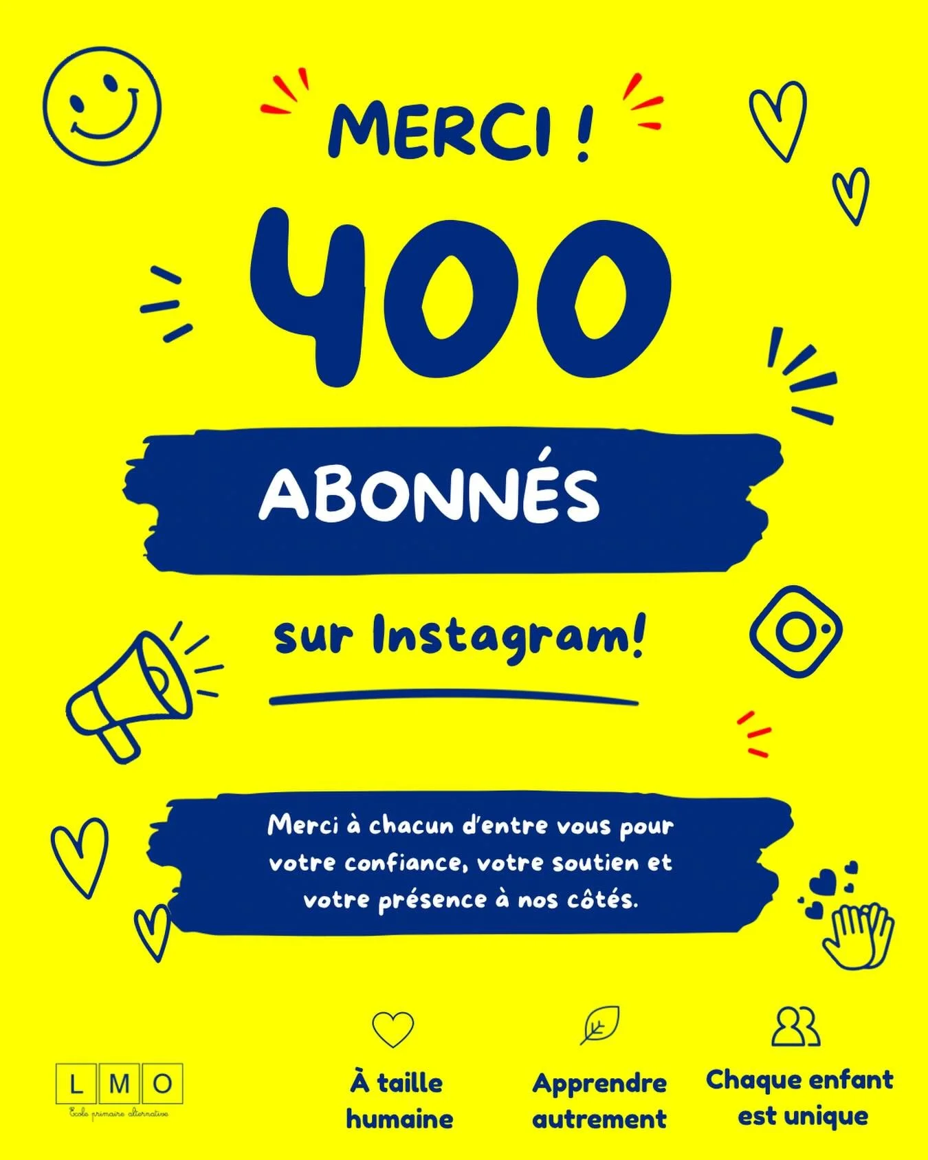 🎉 400 abonn&eacute;s !

Nous avons franchi aujourd&rsquo;hui le cap des 400 abonn&eacute;s sur Instagram.

Au-del&agrave; du chiffre, ce sont 400 personnes qui suivent, soutiennent, partagent et font vivre l&rsquo;aventure LMO au quotidien. Une comm