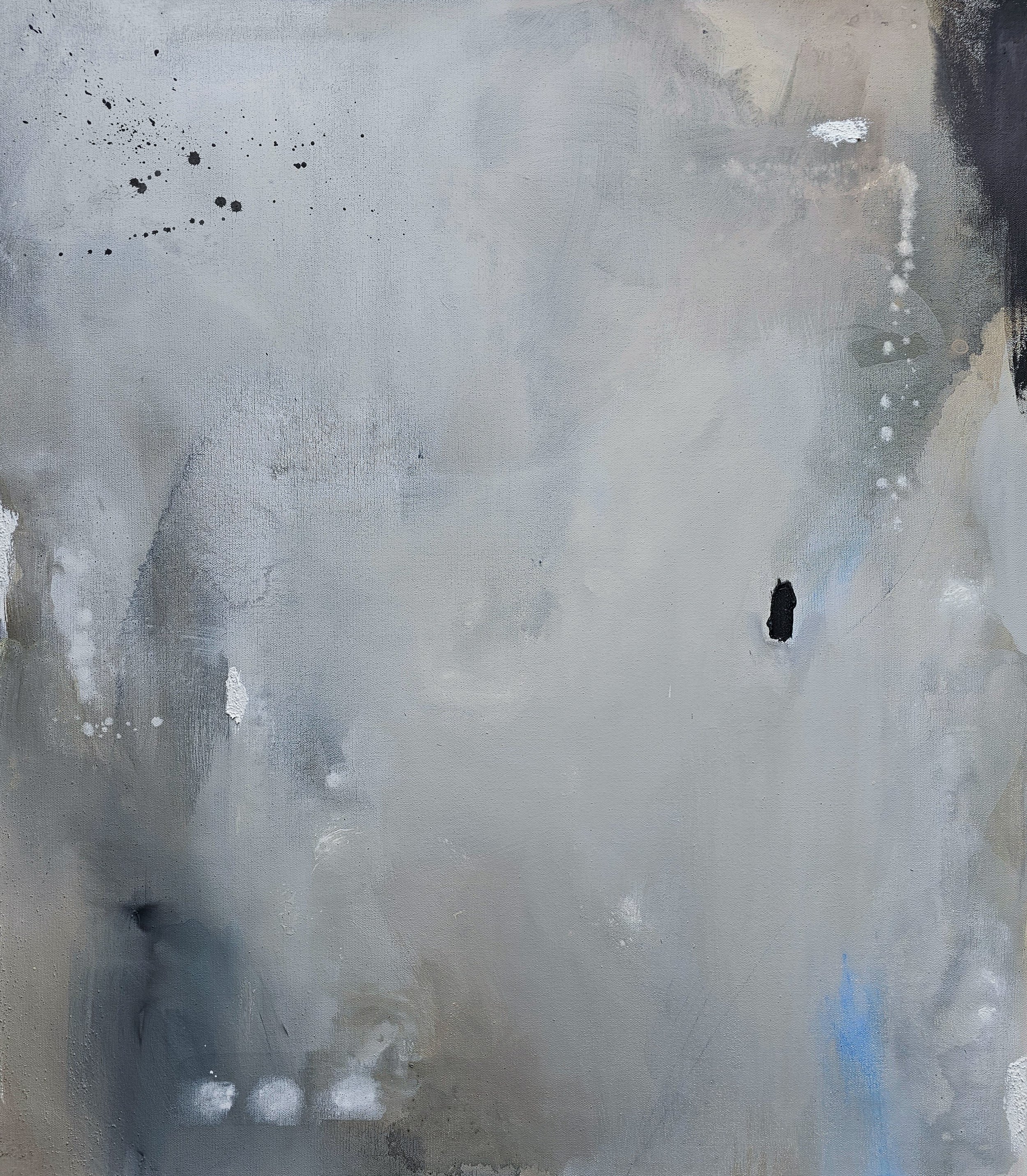 Neutral Gray Beige abstract painting for Contemporary home interior, Wabi Sabi and nature inspired artwork by MandrikaArt from Love Your Flaws collection