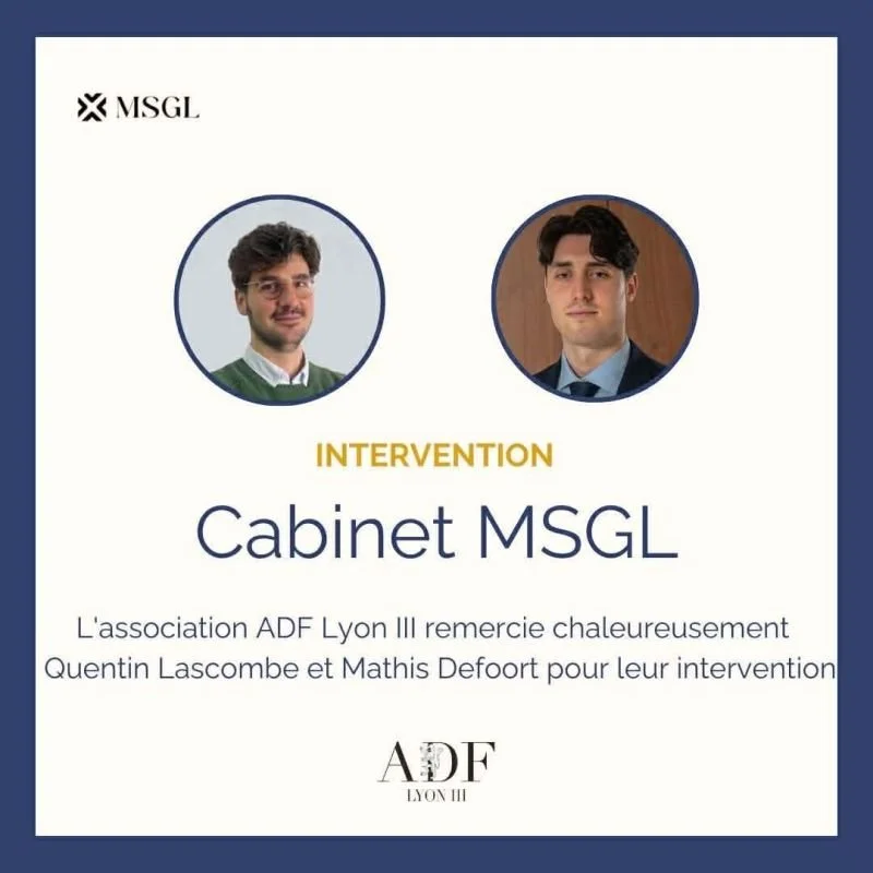 Intervention du cabinet MSGL
